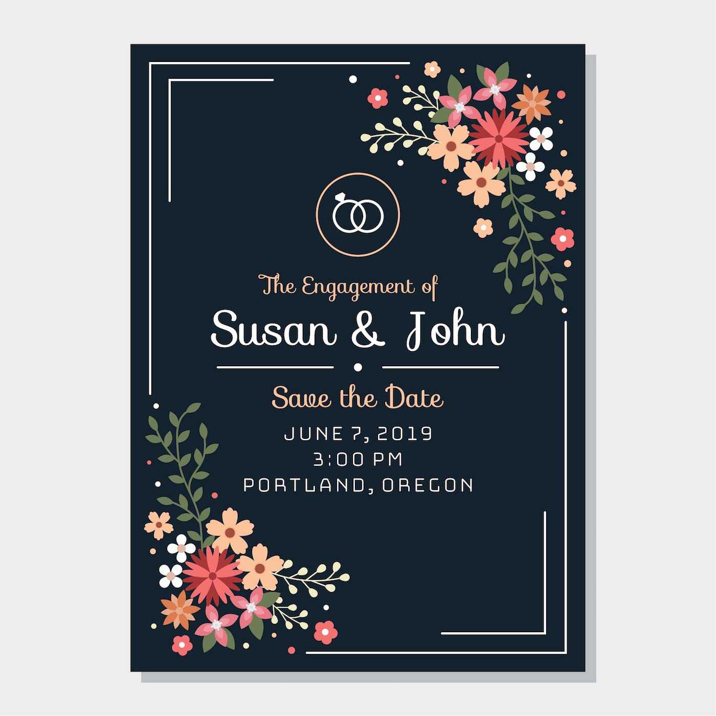 Engagement Invitation Free Vector Art – (888 Free Downloads) In Engagement Invitation Card Template