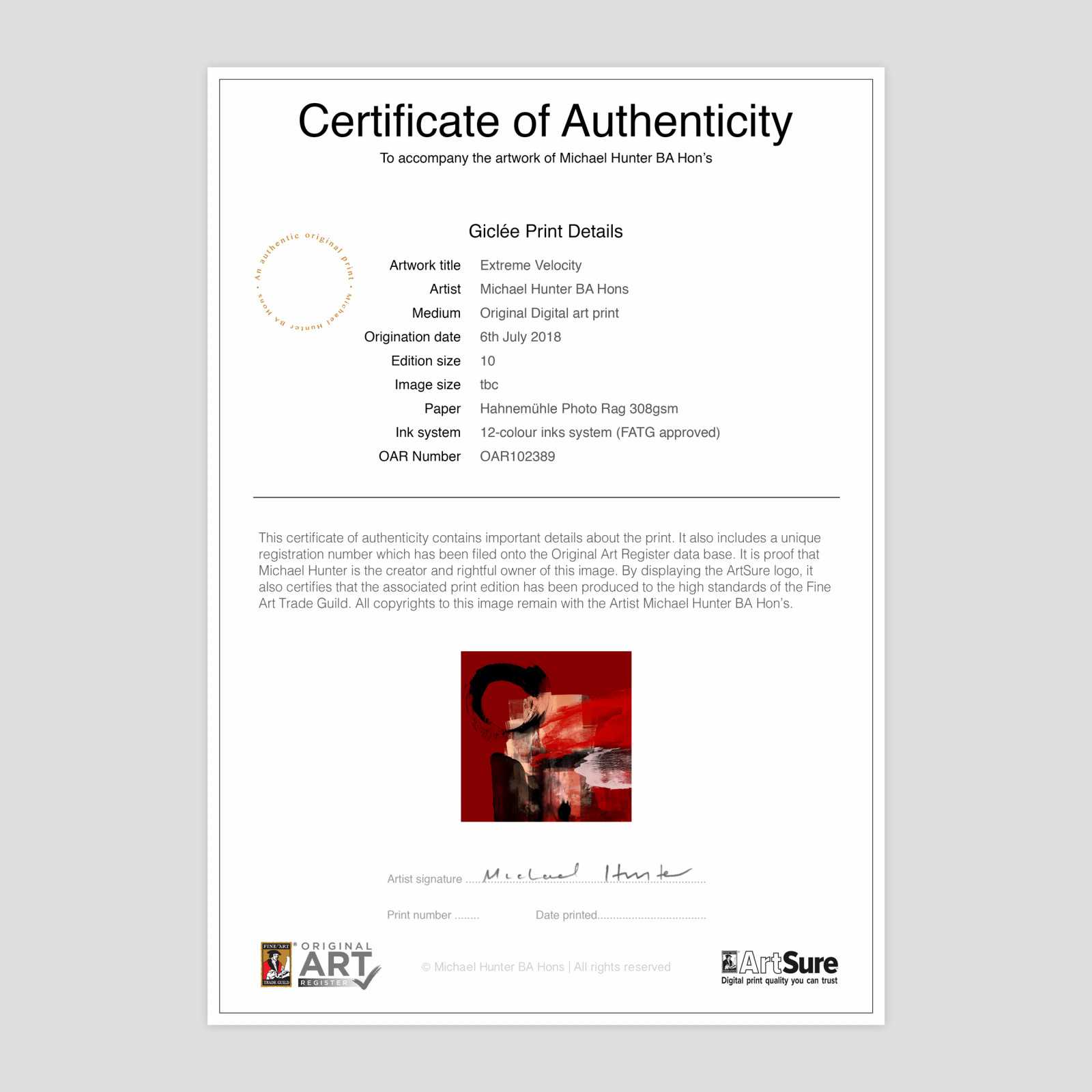 Extreme Velocity Regarding Certificate Of Authenticity Photography Template