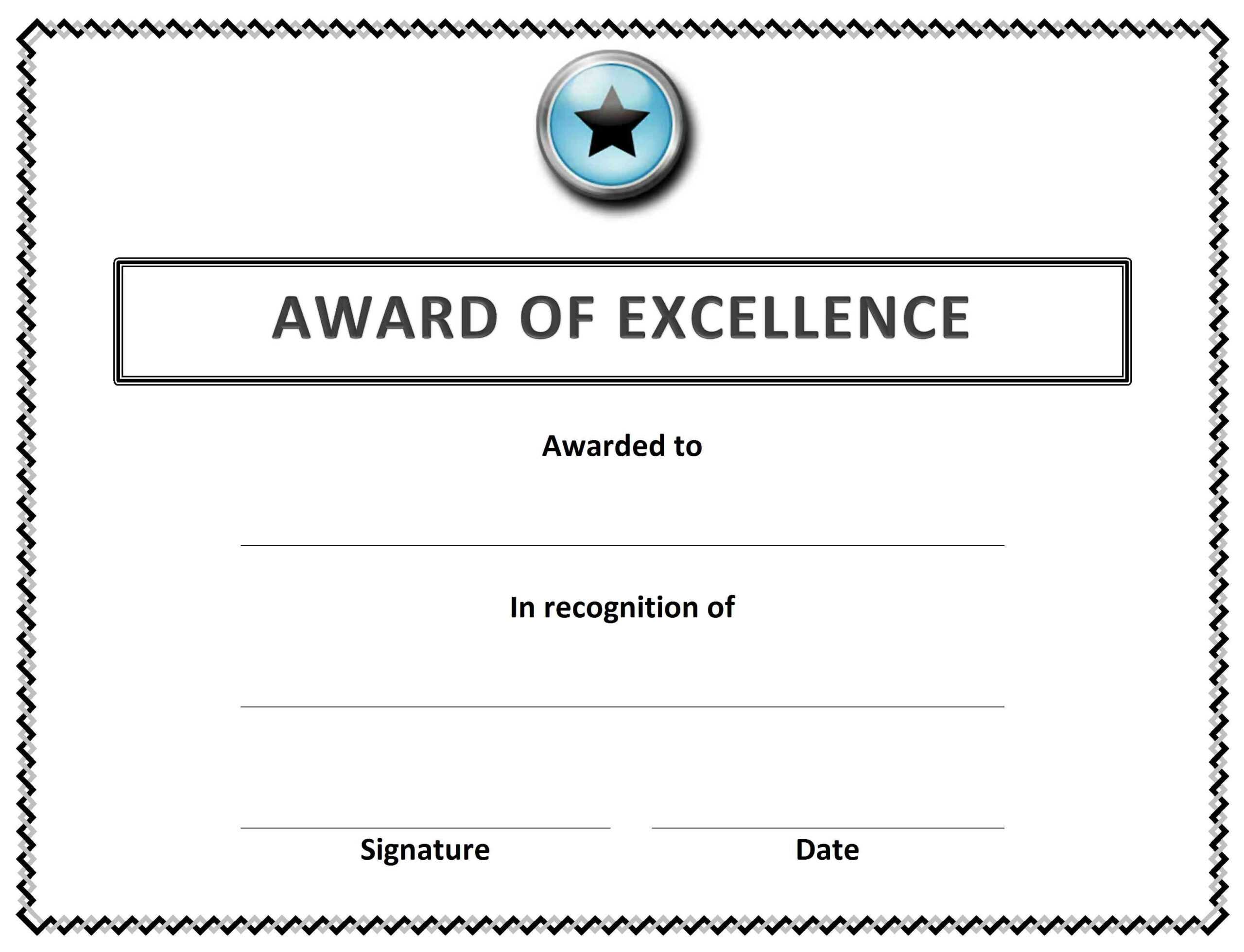 🥰 Free Sample Of Certificate Of Award Templates🥰 In Word Certificate Of Achievement Template