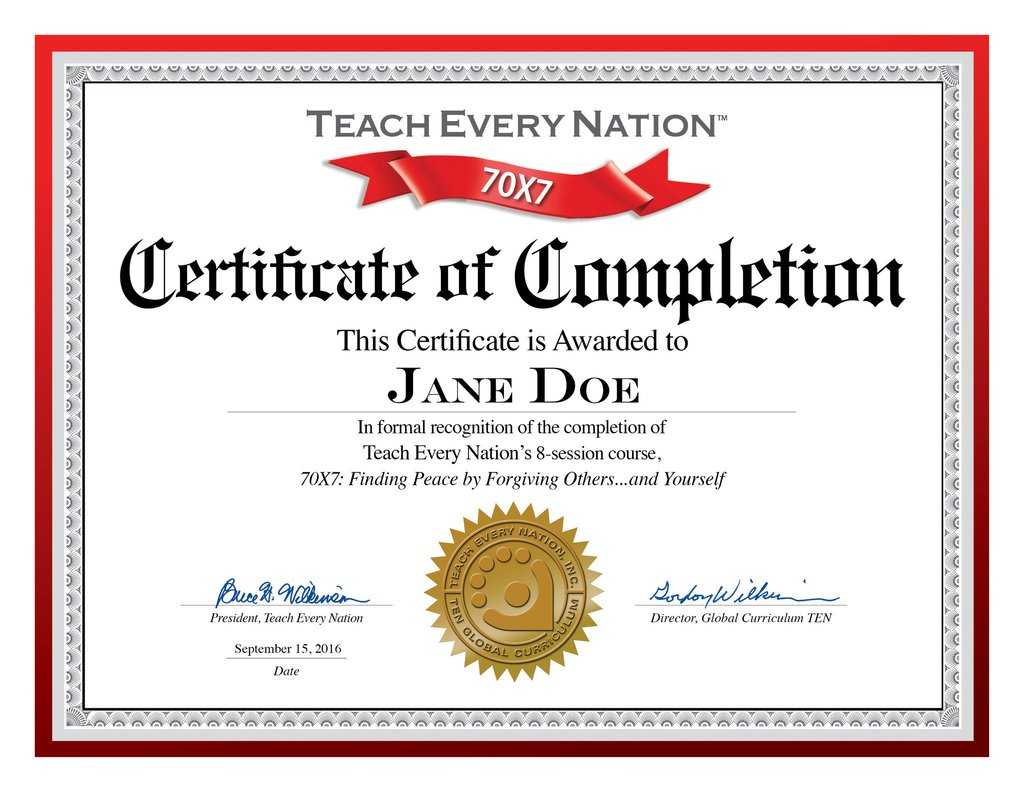 🥰free Certificate Of Completion Template Sample With Example🥰 With Certificate Of Completion Free Template Word