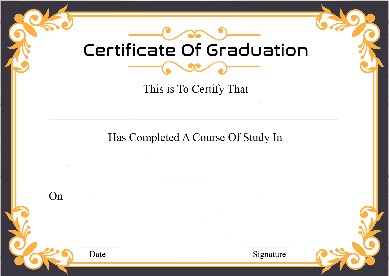 ?free Certificate Template Of Graduation Download? Intended For Graduation Certificate Template Word