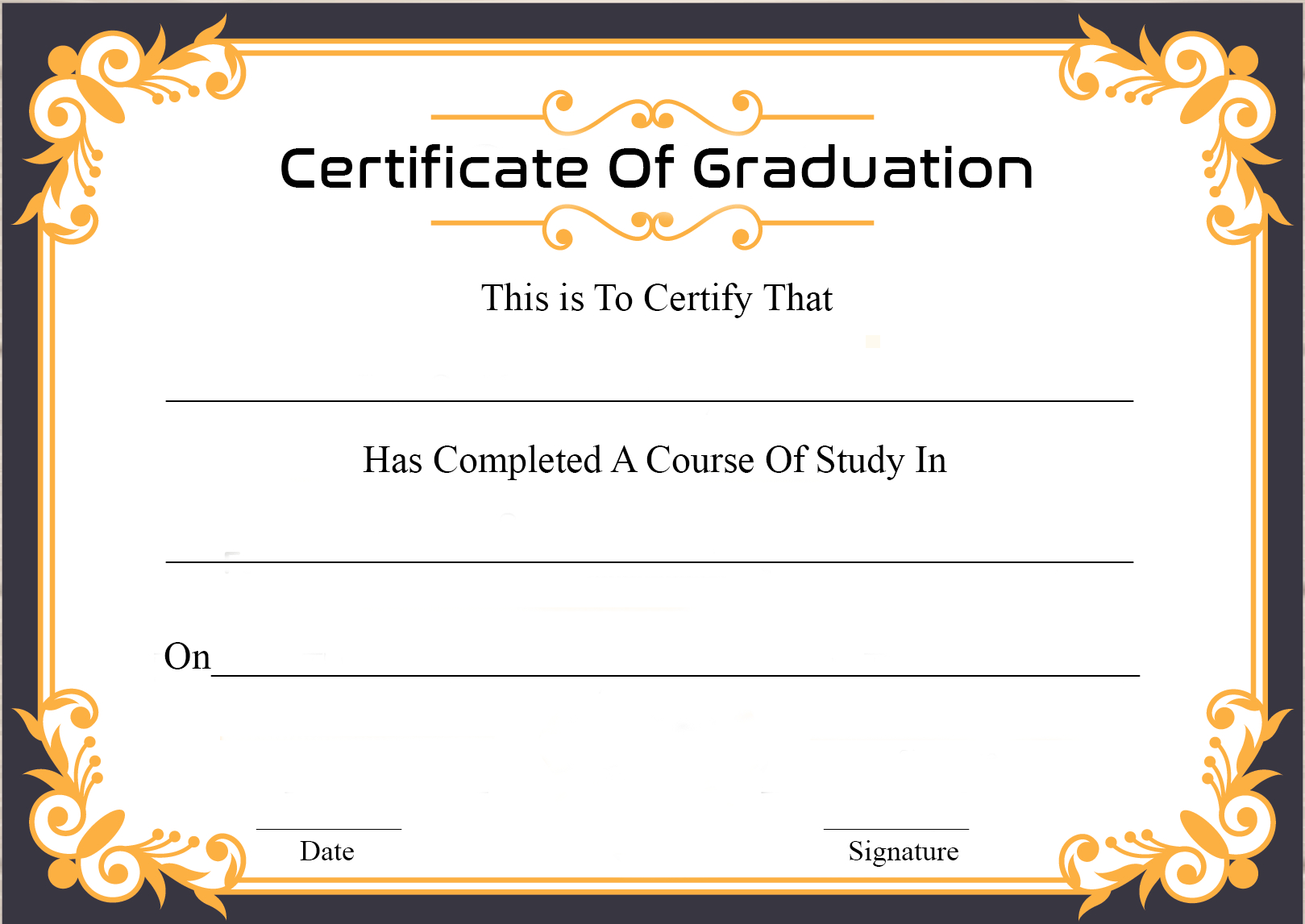 🥰free Certificate Template Of Graduation Download🥰 With School Certificate Templates Free