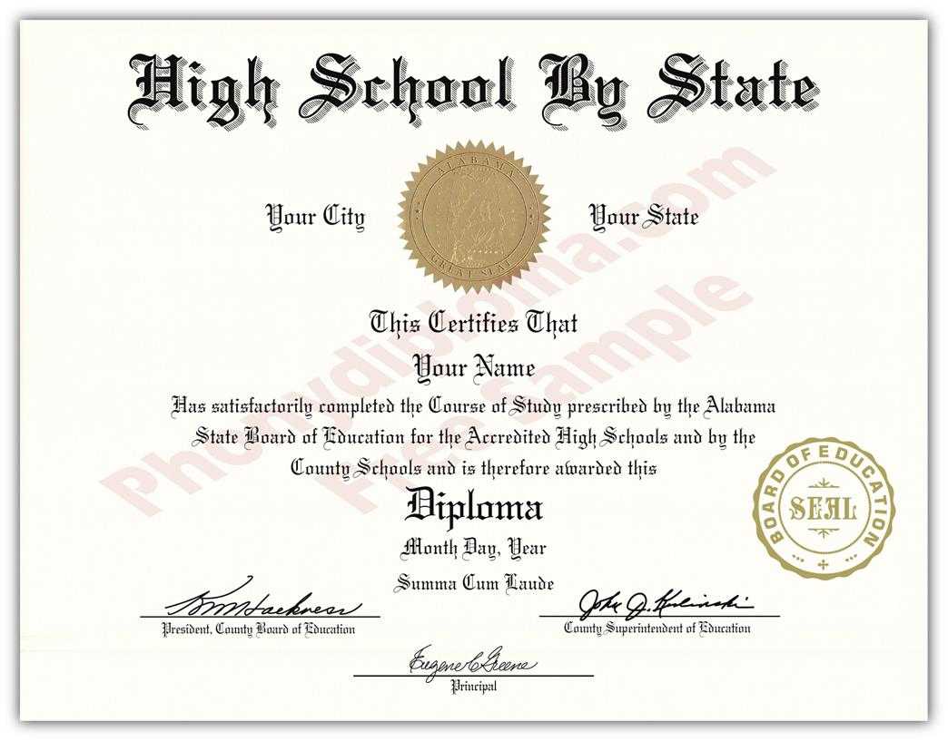 Fake High School State Design Diplomas – Select A State Intended For Fake Diploma Certificate Template