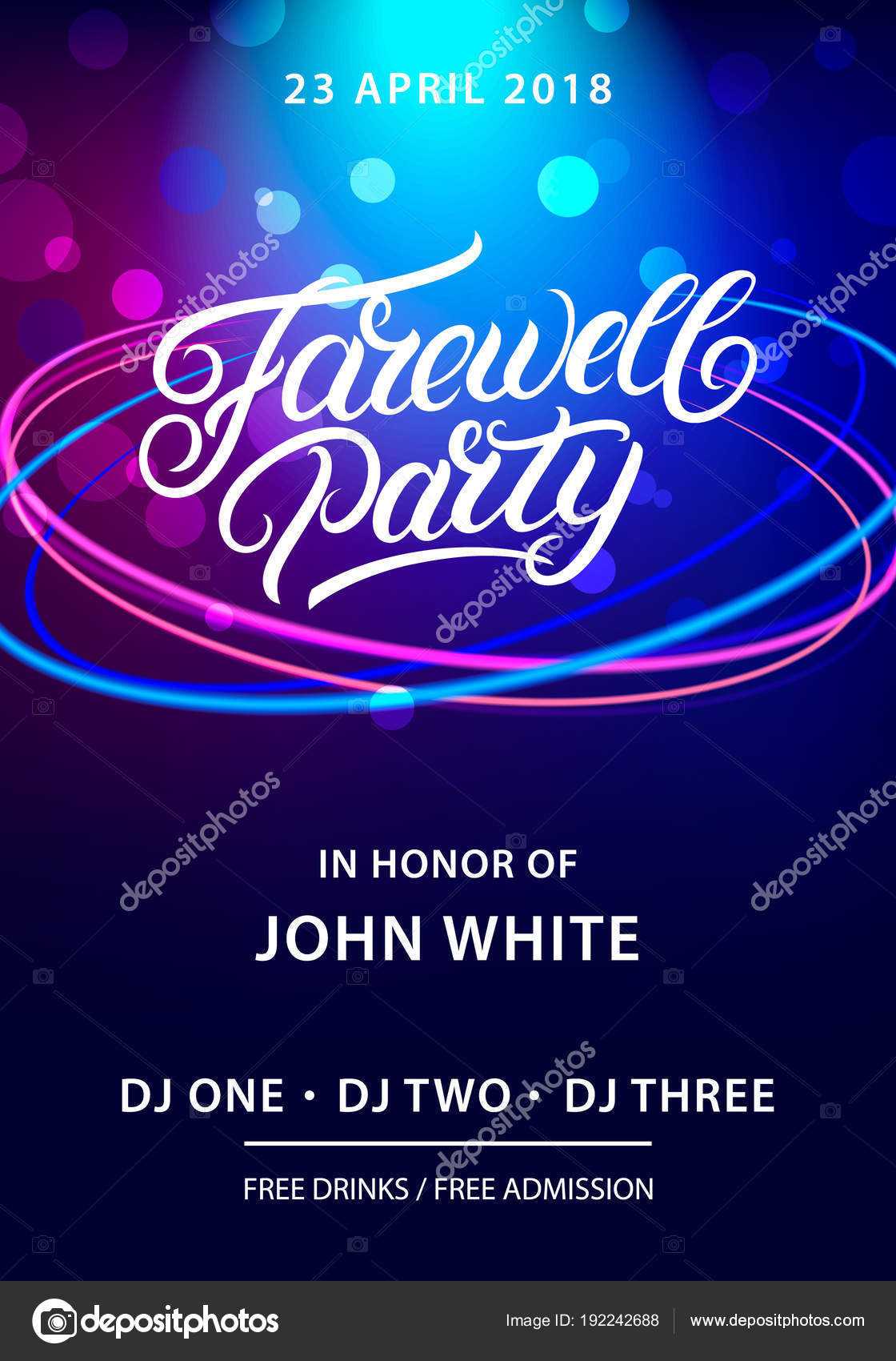 Farewell Party Hand Written Lettering. — Stock Vector With Regard To Farewell Invitation Card Template