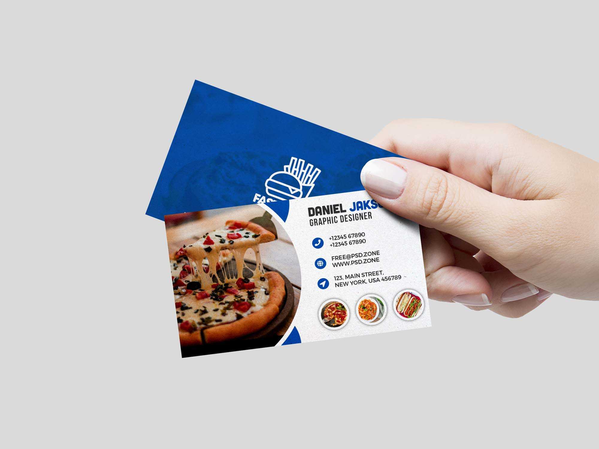 Fast Food Restaurant Business Card Template (Psd) Intended For Food Business Cards Templates Free