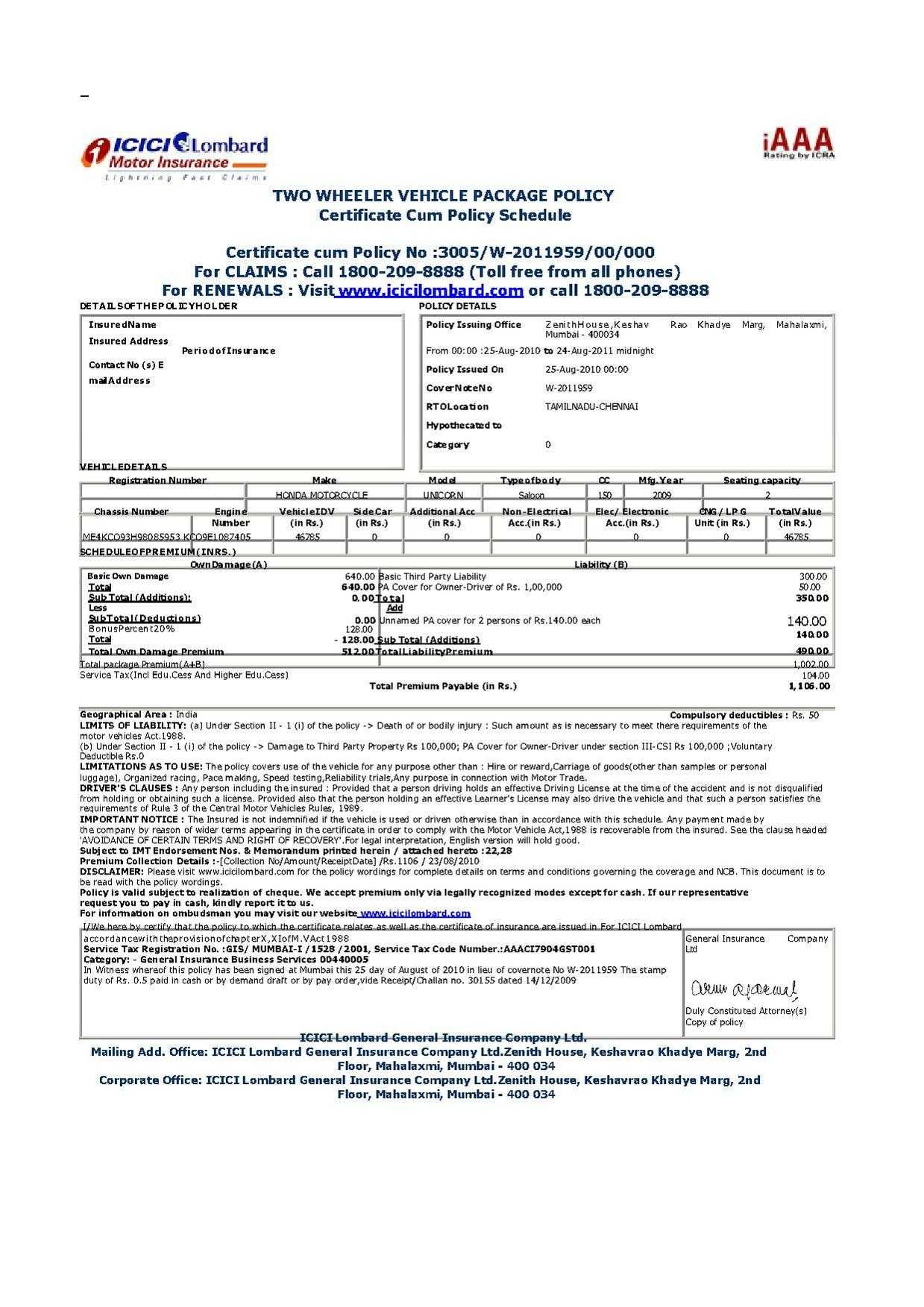 File:vehicle Insurance Certificate In India.pdf – Wikimedia Throughout Auto Insurance Card Template Free Download