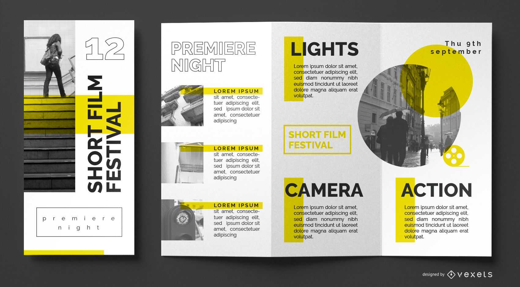 Film Festival Brochure Template - Vector Download With Film Festival Brochure Template