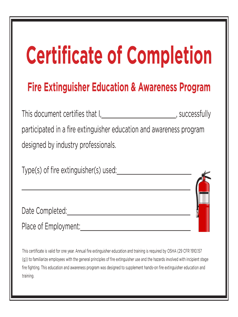 Fire Extinguisher Certificate Pdf – Fill Online, Printable Throughout Fire Extinguisher Certificate Template