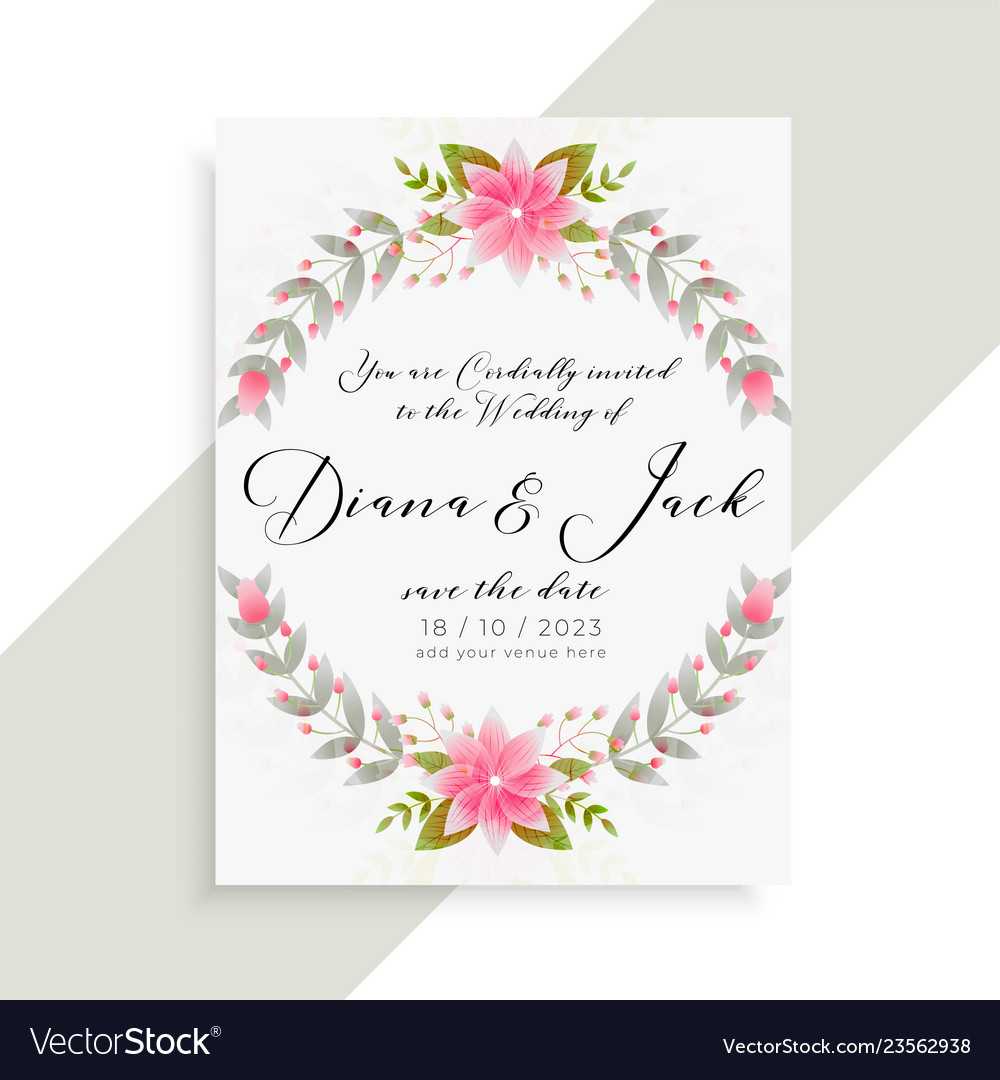 Floral Wedding Invitation Card Elegant Template For Invitation Cards Templates For Marriage