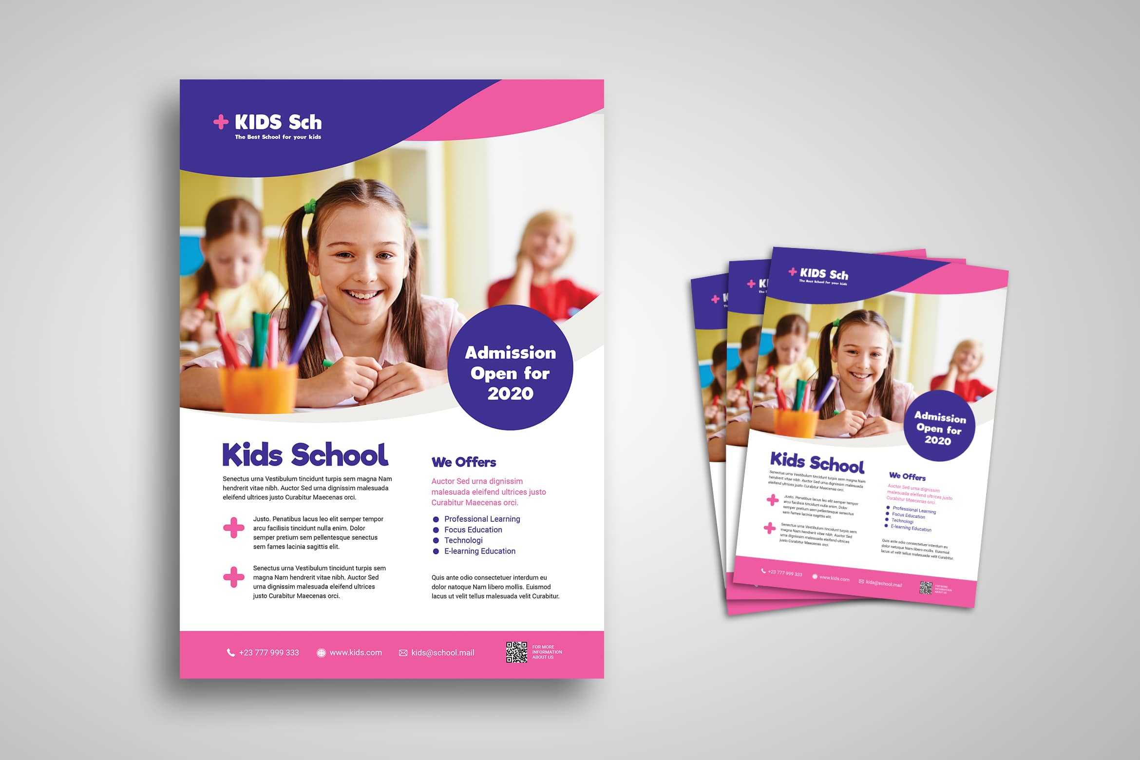 Flyer Template – Kids School Admission In School Brochure Design Templates