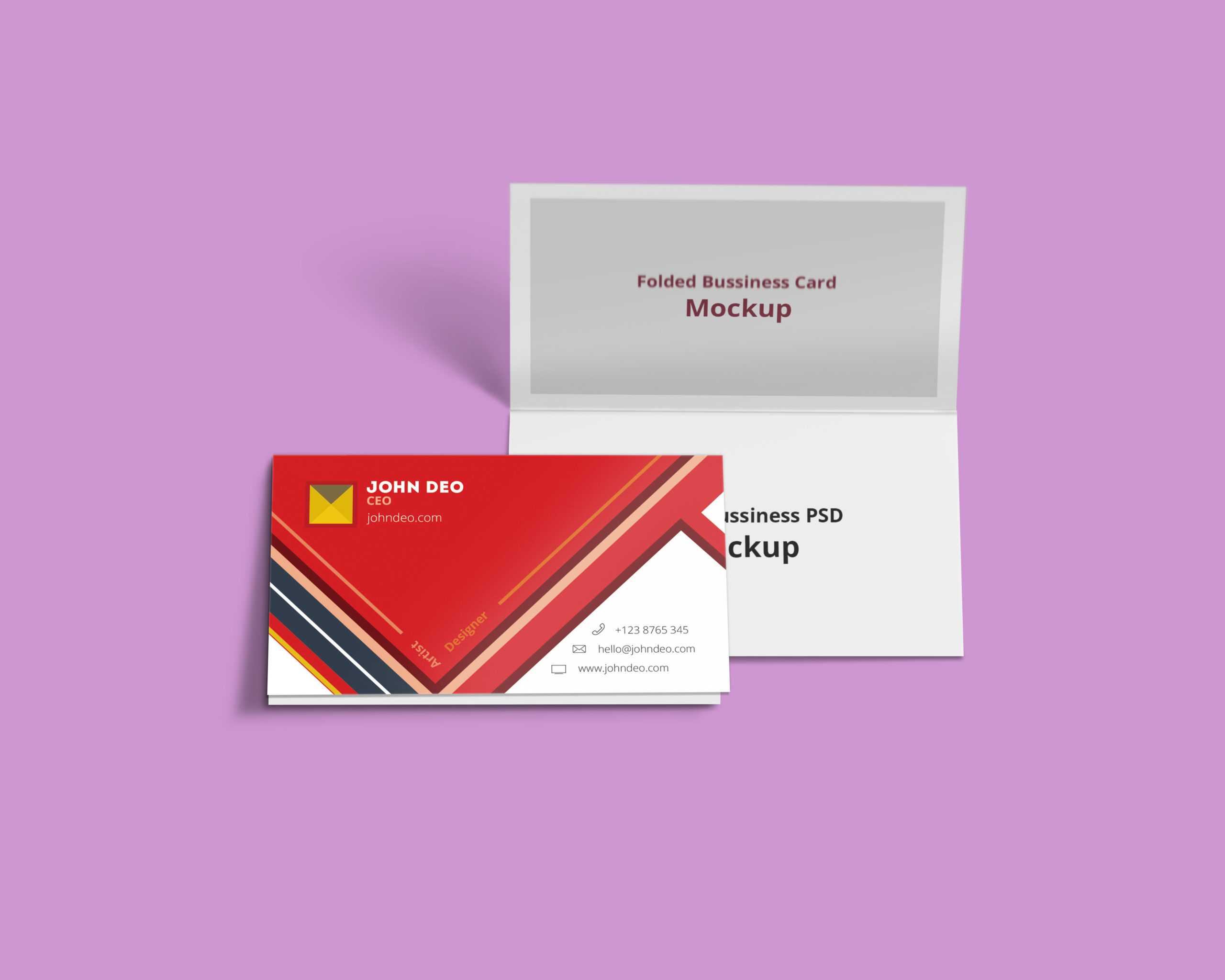 Folded Business Card Psd Mockup - Creativecrunk Inside Fold Over Business Card Template