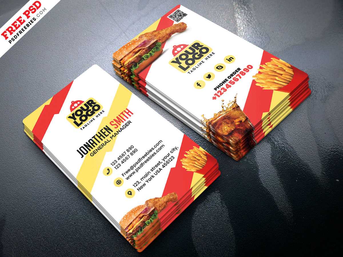 Food Restaurant Business Card Psdpsd Freebies On Dribbble In Restaurant Business Cards Templates Free