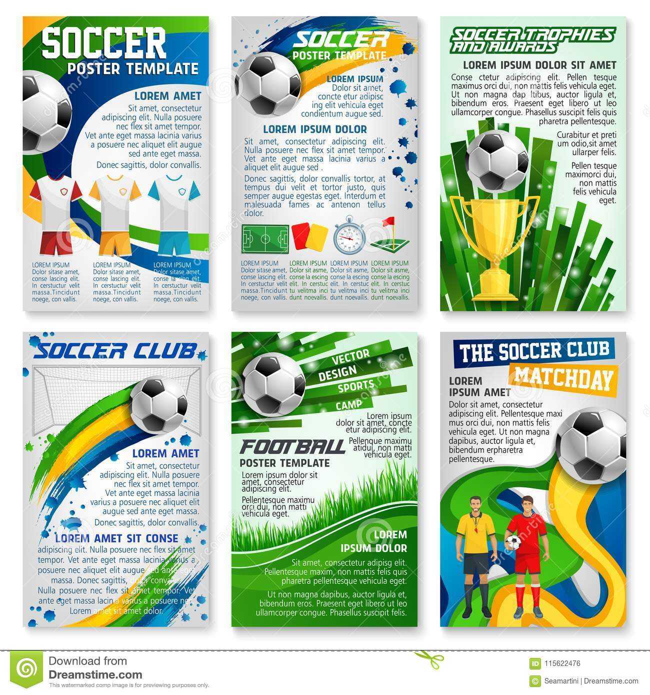Football Or Soccer Game Banner, Sport Club Design Stock Throughout Football Referee Game Card Template