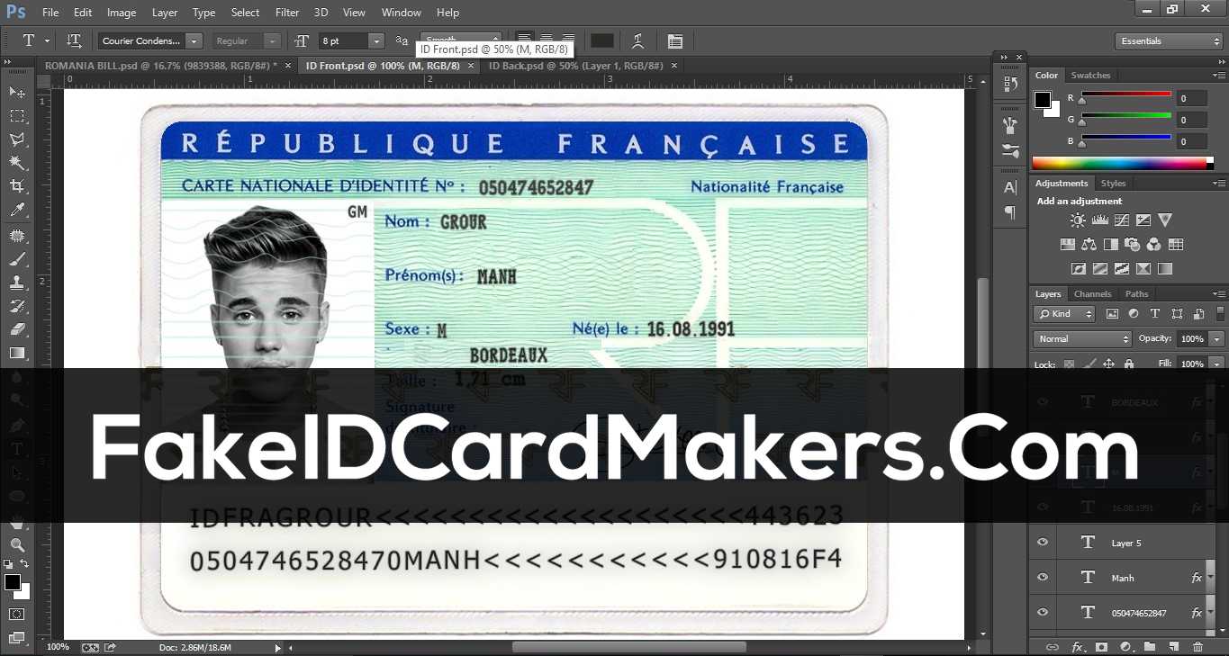 France Id Card Template Psd [Fake Driver License] For French Id Card Template