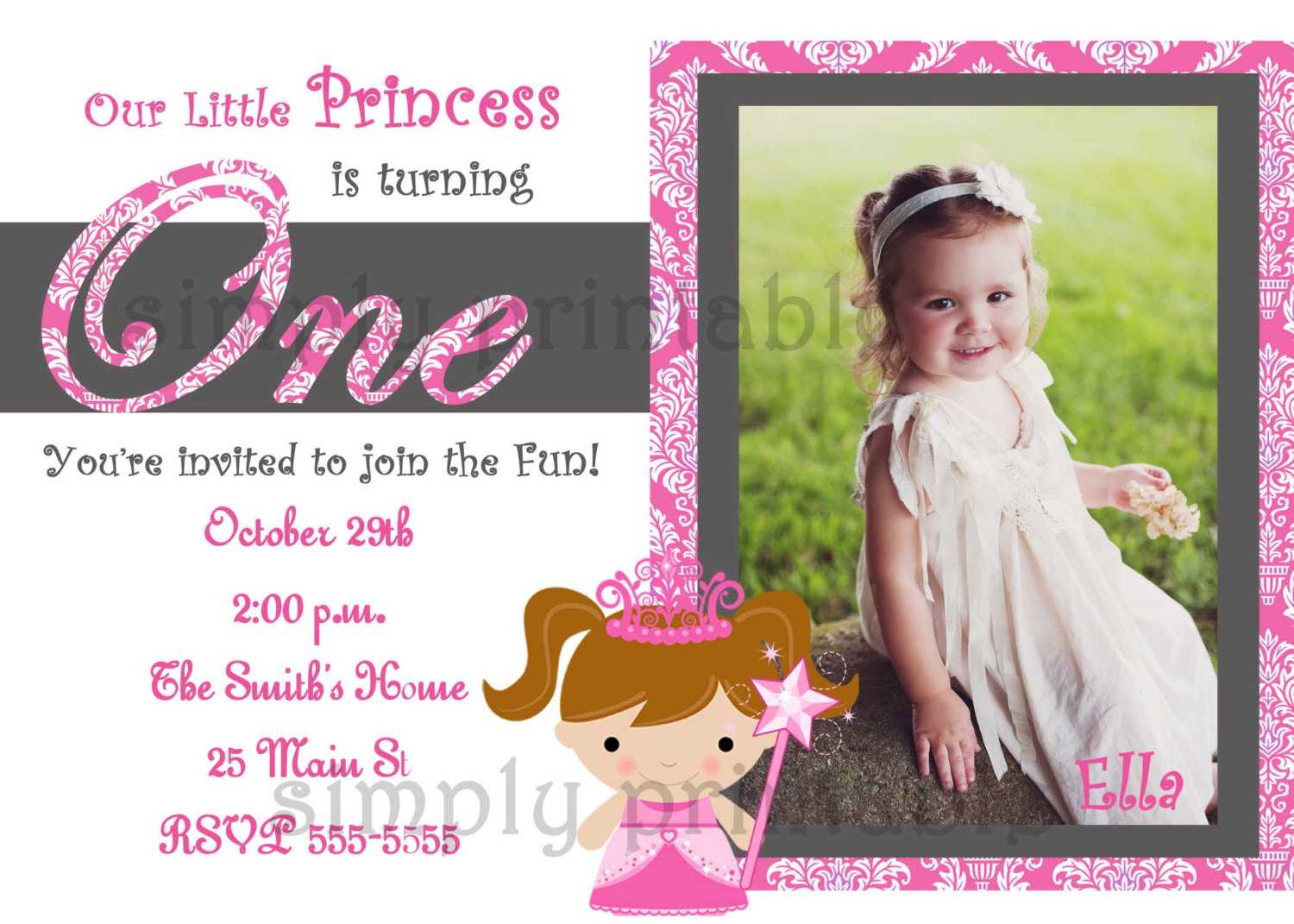 Free 1St Birthday Invitation Templates Full Photo – Free Within First Birthday Invitation Card Template