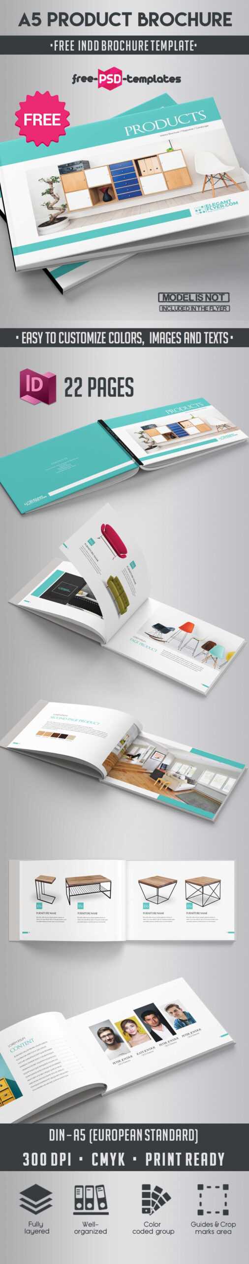 Free A5 Product Catalog Brochure Indd Template | Free Psd Regarding Product Brochure Template Free