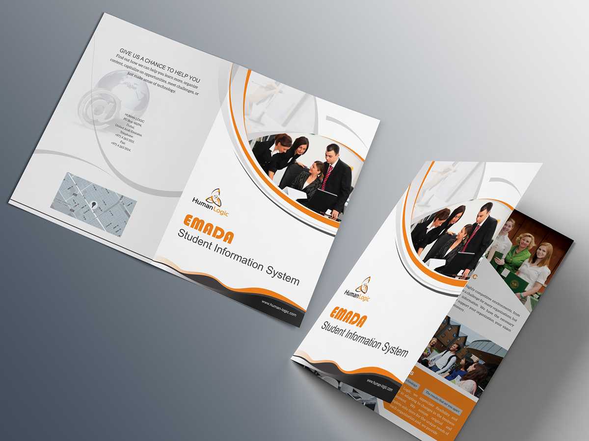 Free Bi Fold Brochure Psd On Behance With Two Fold Brochure Template Psd