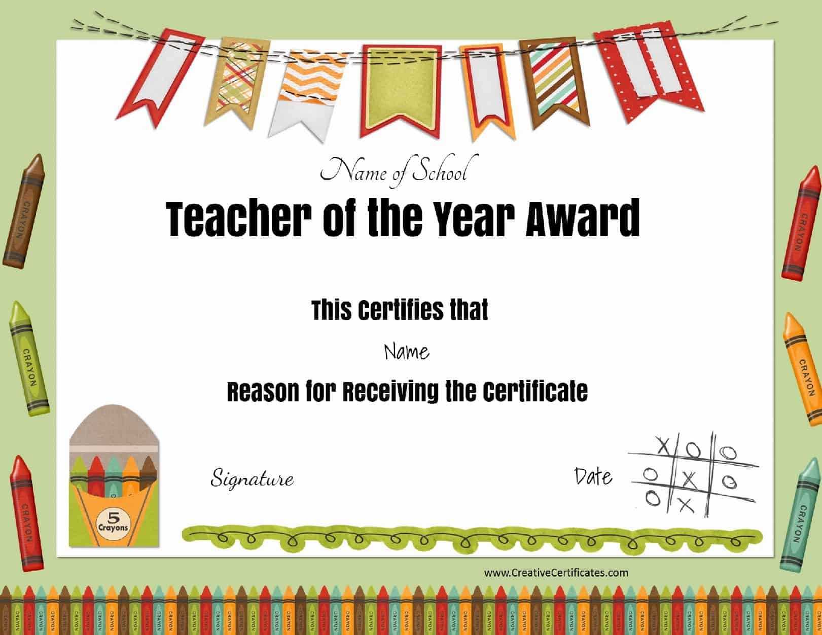 Free Certificate Of Appreciation For Teachers | Customize Online Regarding Teacher Of The Month Certificate Template