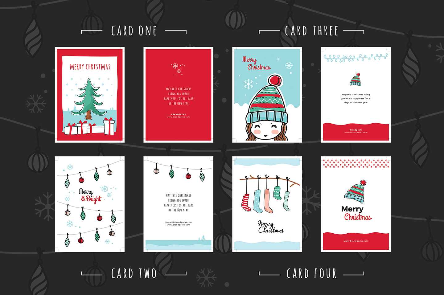 Free Christmas Card Templates For Photoshop &amp; Illustrator for Adobe Illustrator Christmas Card Template