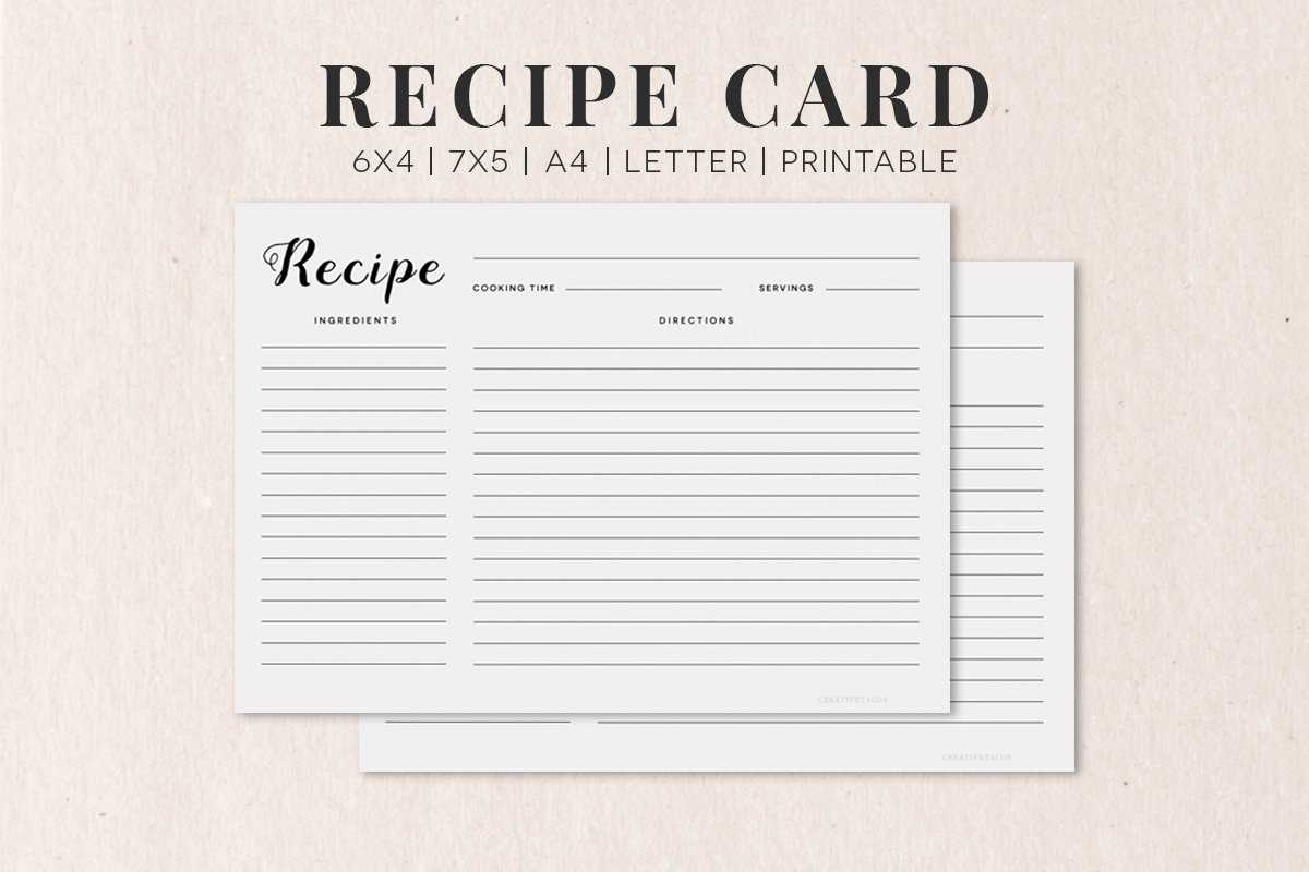 Free Cooking Recipe Card Template Rc1 – Creativetacos Pertaining To 4X6 Photo Card Template Free