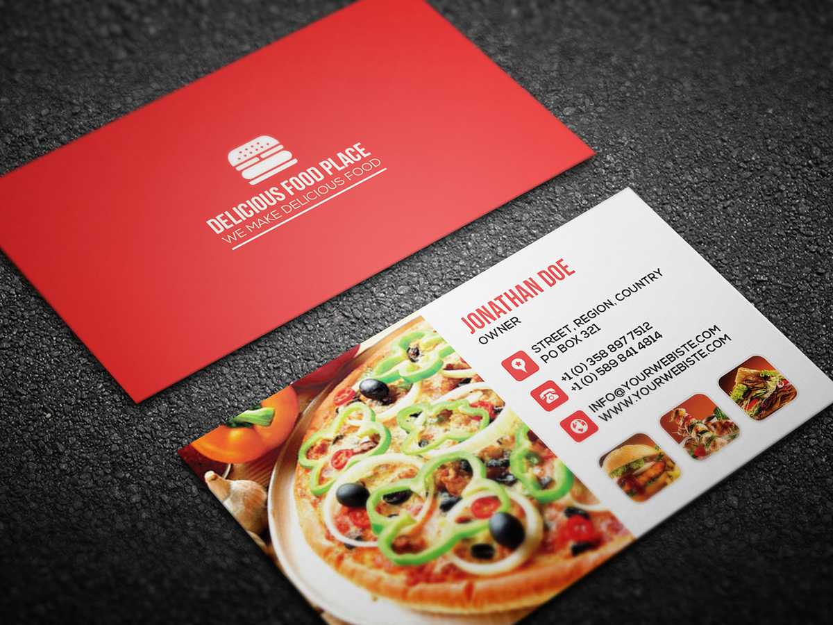 Free Delicious Food Business Card On Behance Intended For Food Business Cards Templates Free