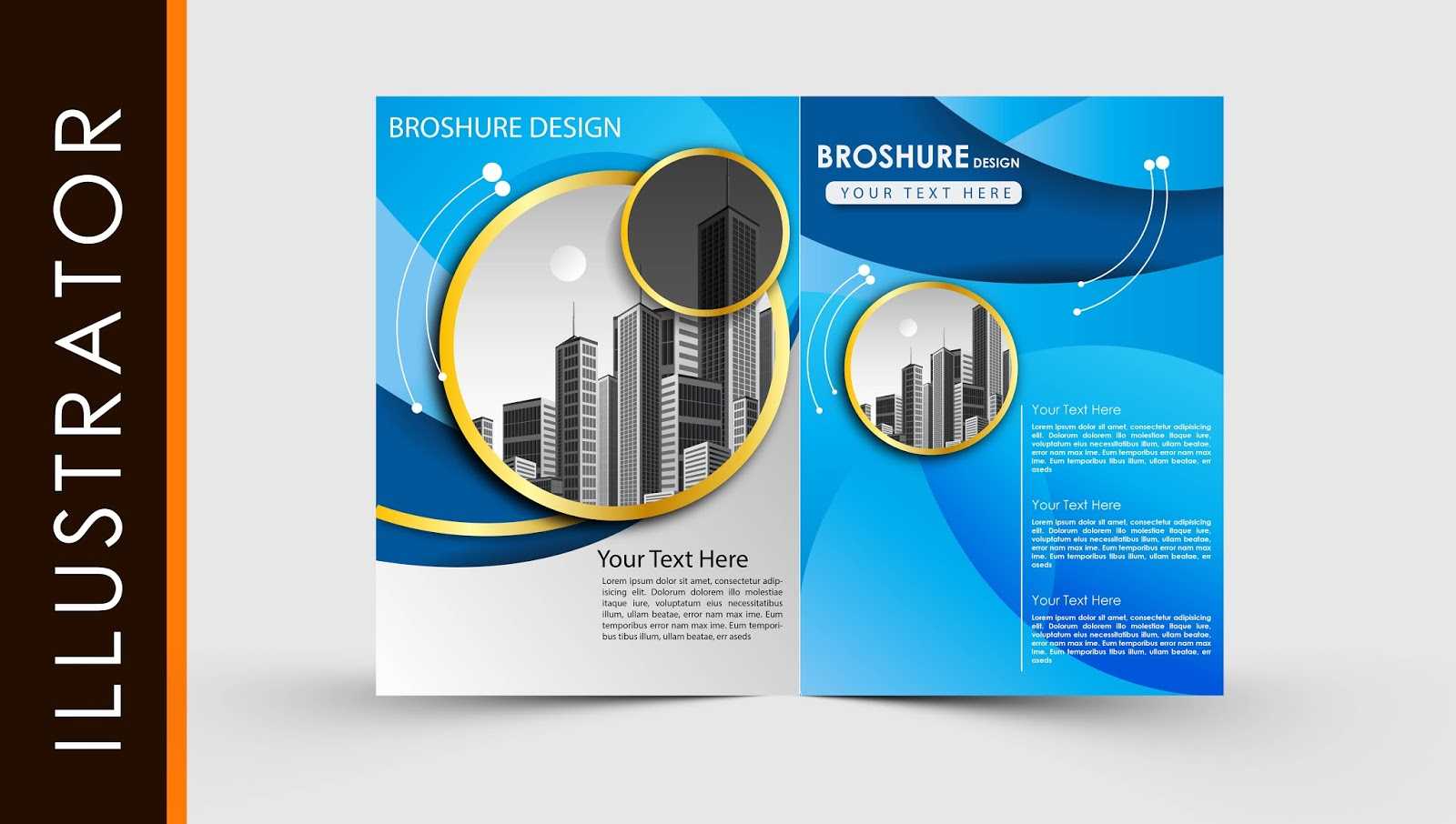 Free Download Adobe Illustrator Template Brochure Two Fold inside Illustrator Brochure Templates Free Download