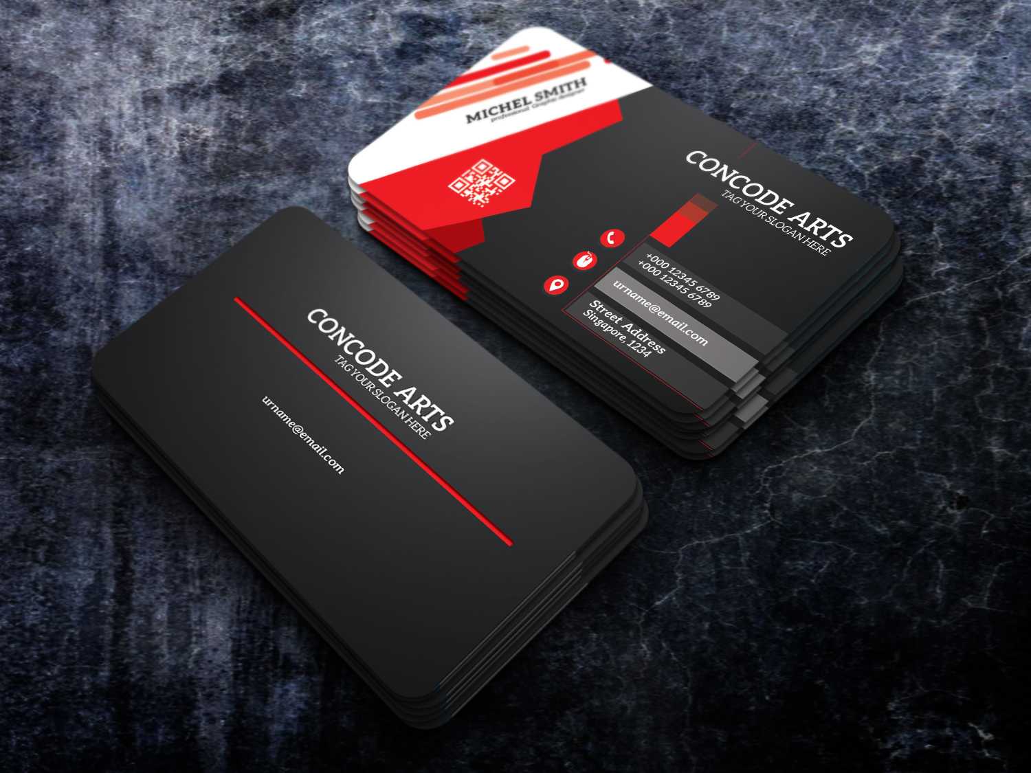 Free Download Black Colour Professional Business Cards Vol Within Professional Business Card Templates Free Download