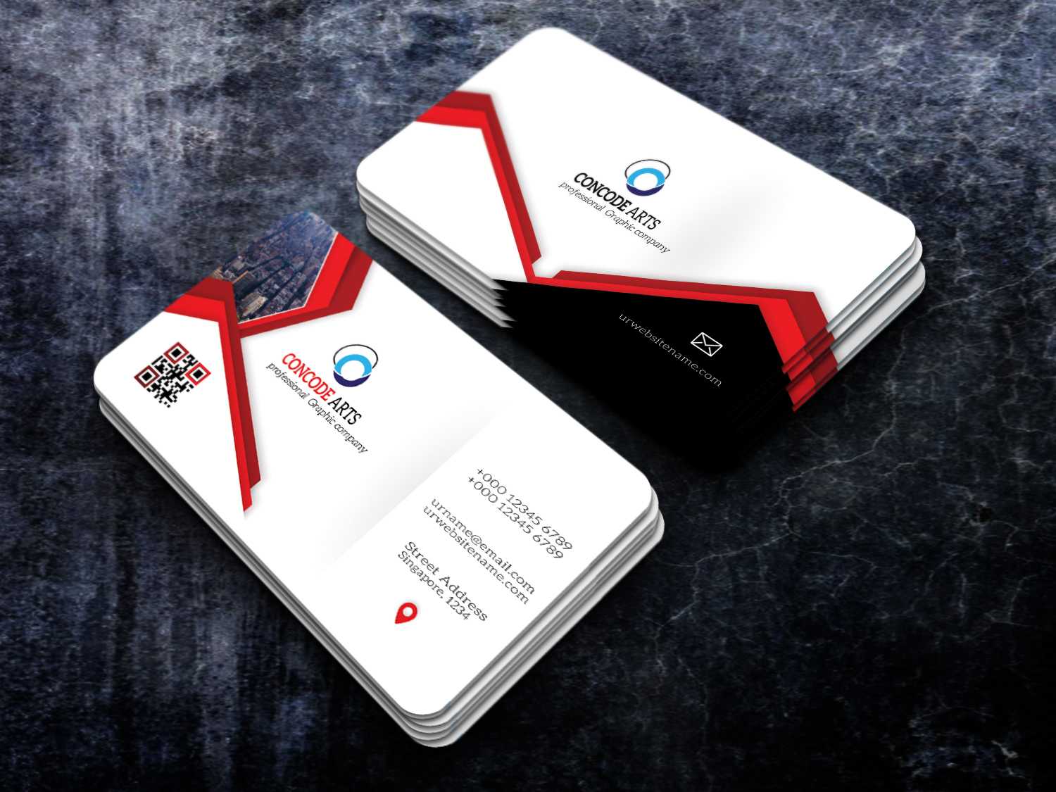 Free Download Professional And Creative Red Business Cards With Professional Business Card Templates Free Download