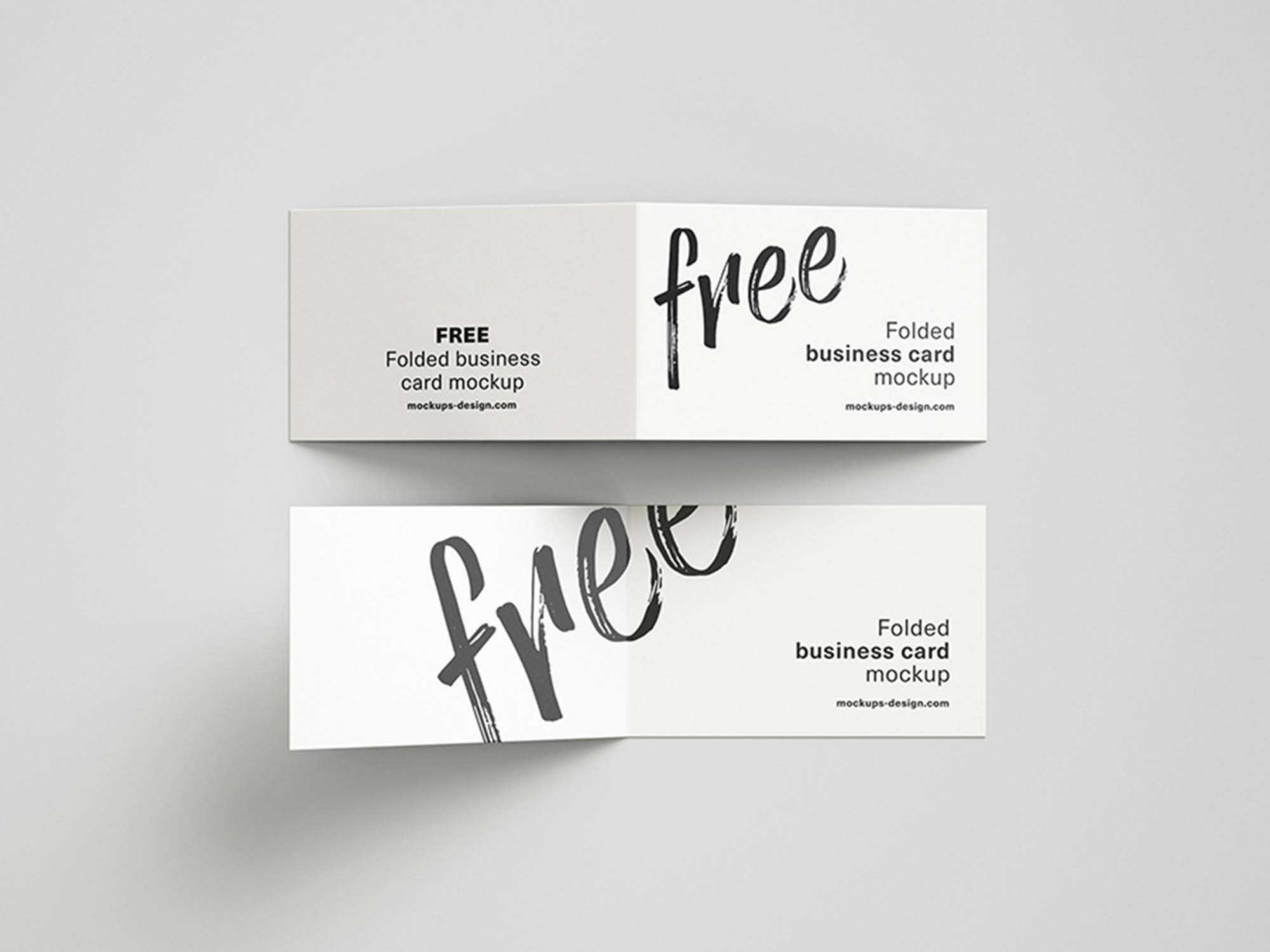 Free Folded Business Cards Mockup (Psd) Regarding Fold Over Business Card Template