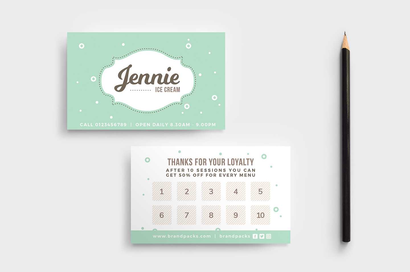 Free Loyalty Card Templates - Psd, Ai & Vector - Brandpacks Within Business Punch Card Template Free