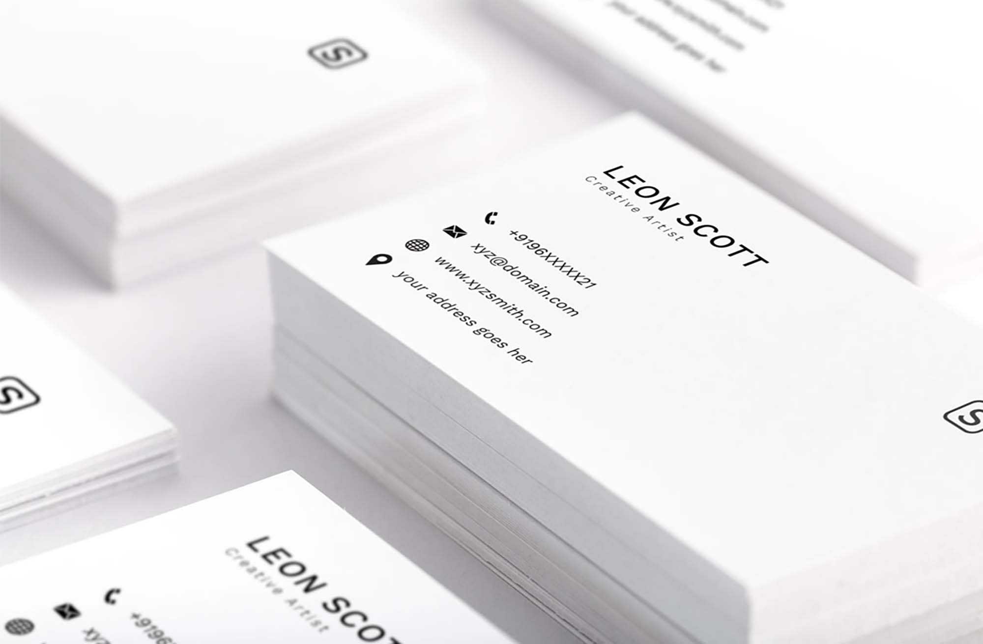 Free Minimal Elegant Business Card Template (Psd) For Psd Name Card Template