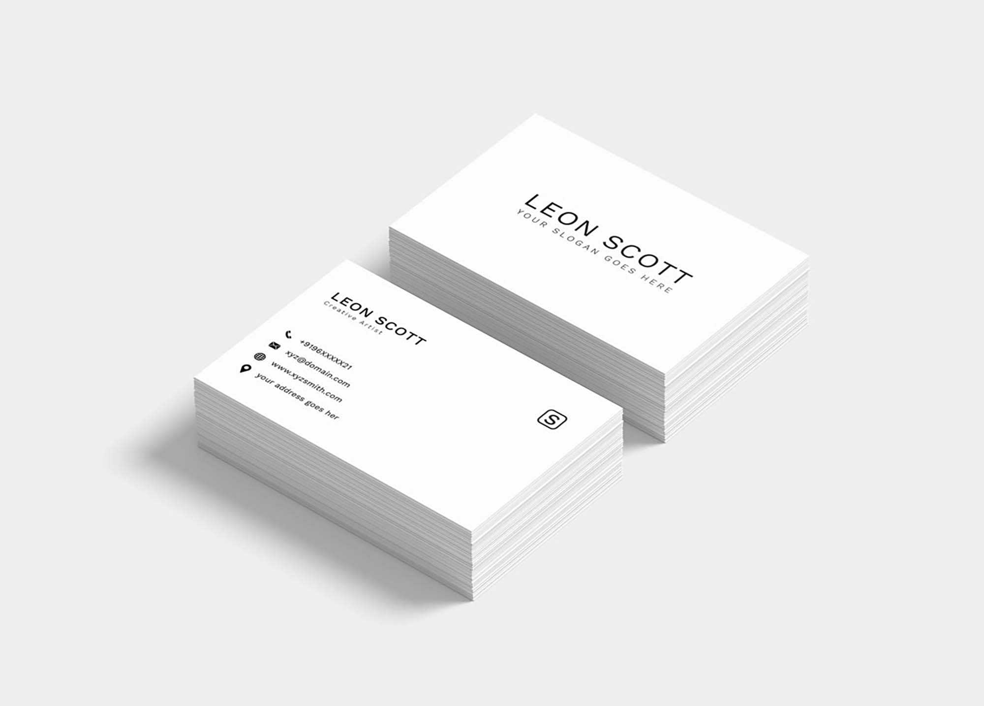 Free Minimal Elegant Business Card Template (Psd) Inside Name Card Template Photoshop