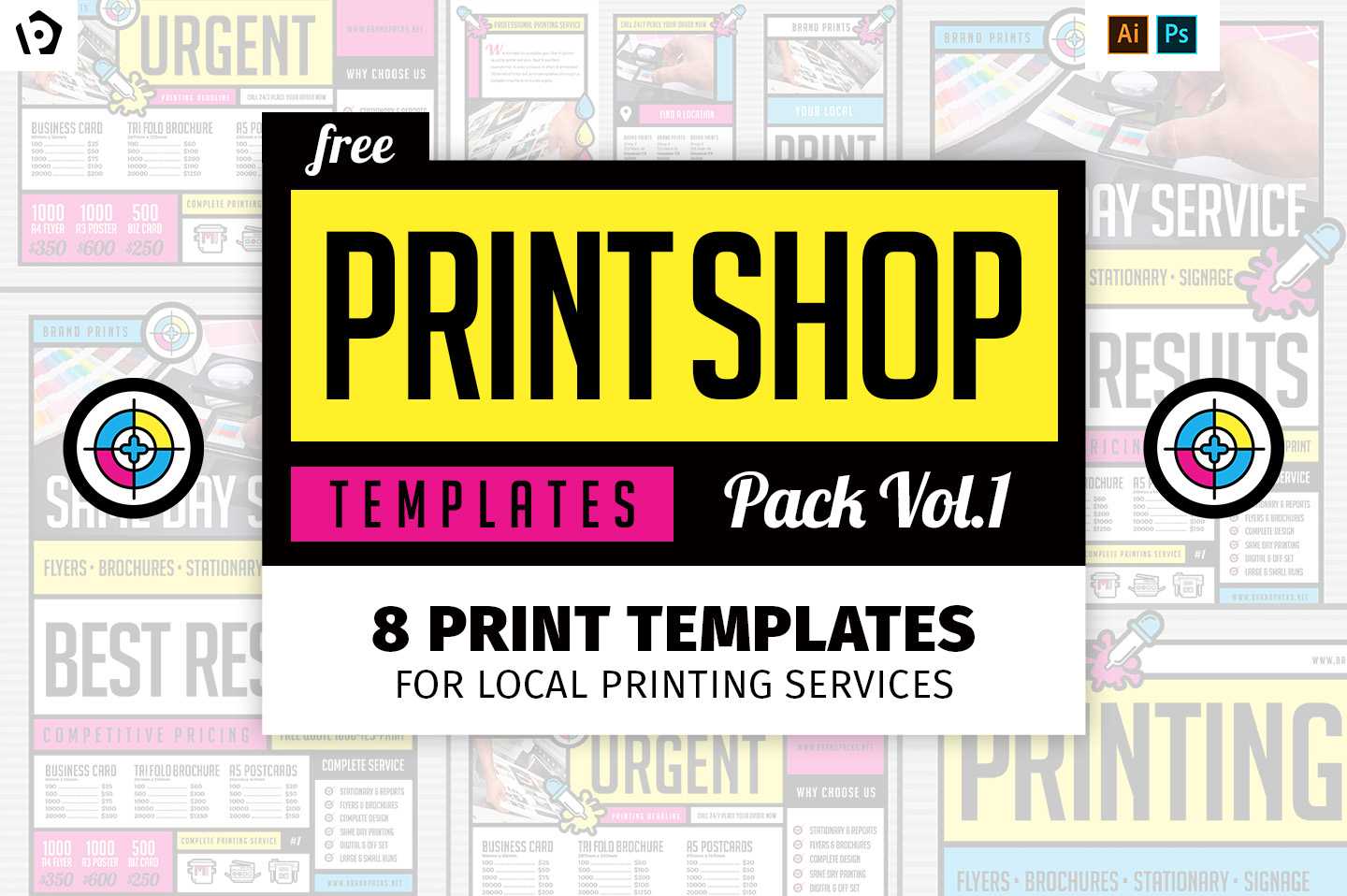 Free Print Shop Templates For Local Printing Services Regarding Free Templates For Cards Print
