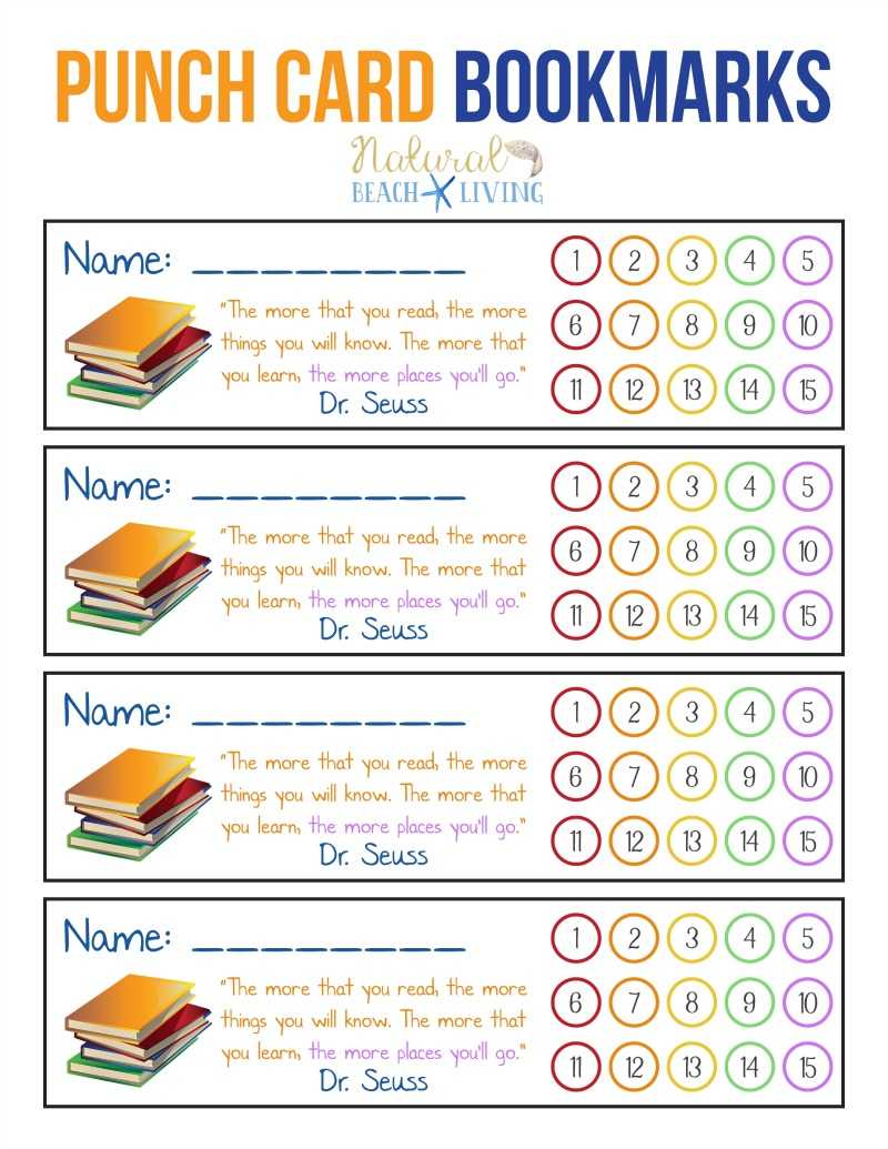 Free Printable Bookmarks For Kids – Punch Card Bookmarks With Regard To Free Printable Punch Card Template