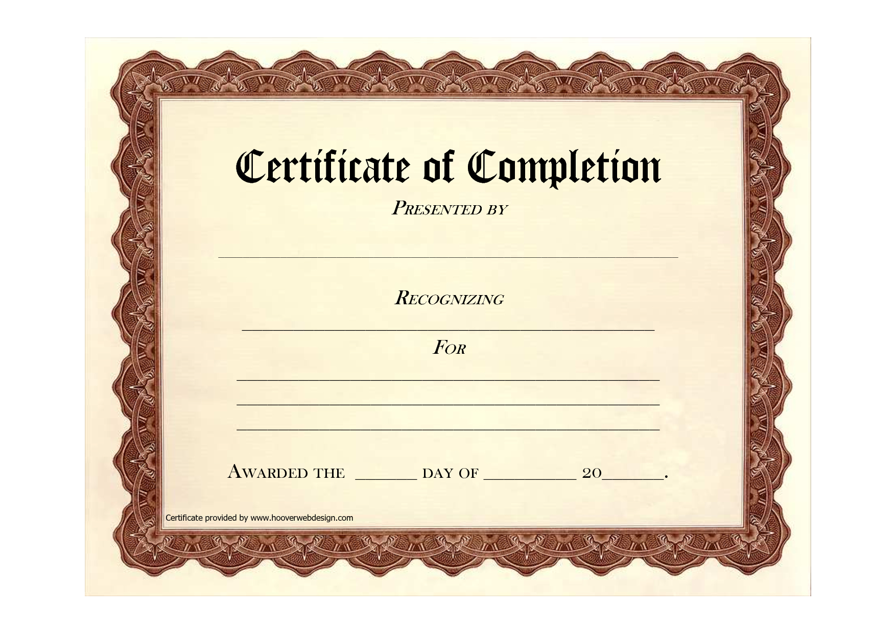 Free Printable Certificates | Certificate Templates Pertaining To Free Completion Certificate Templates For Word