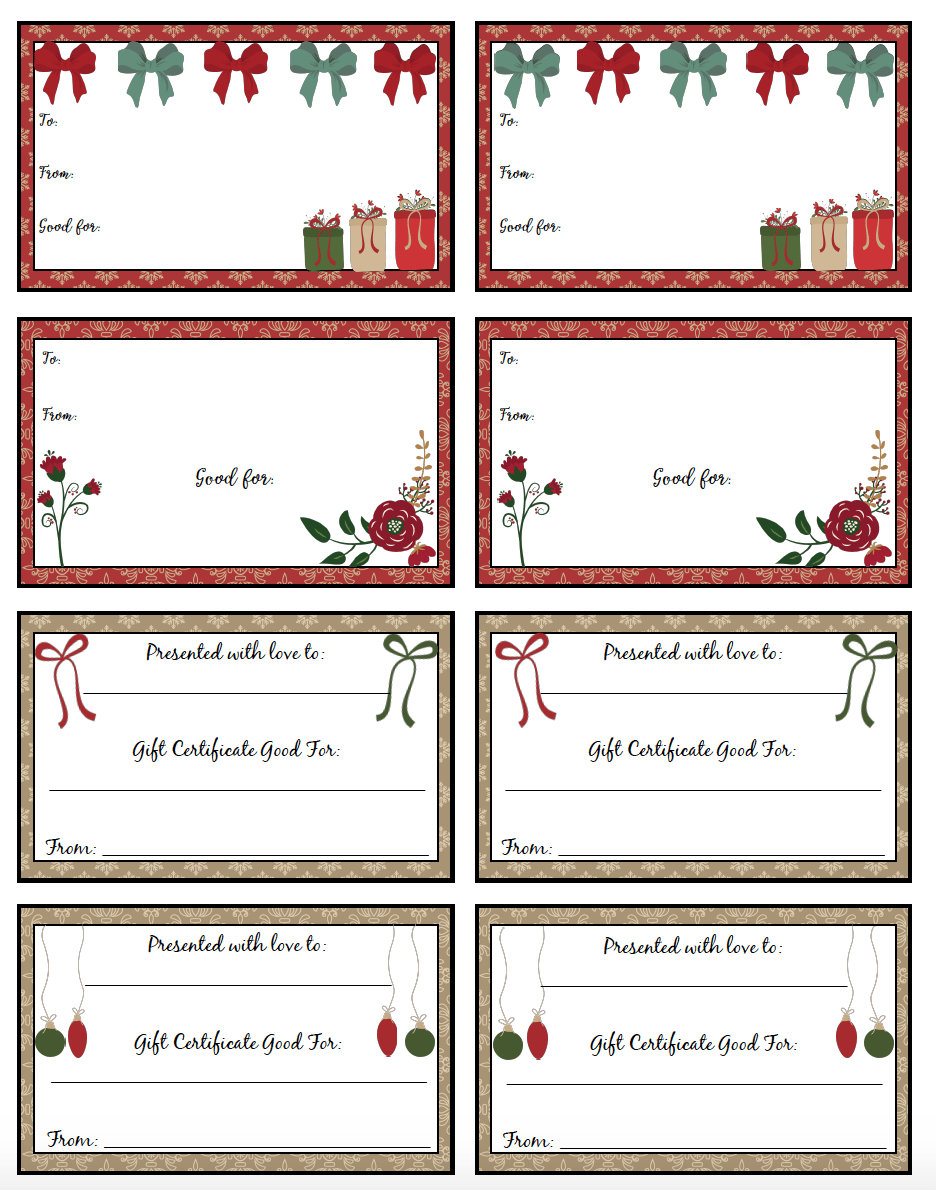 Free Printable Christmas Gift Certificates – Karan.ald2014 Inside Homemade Christmas Gift Certificates Templates