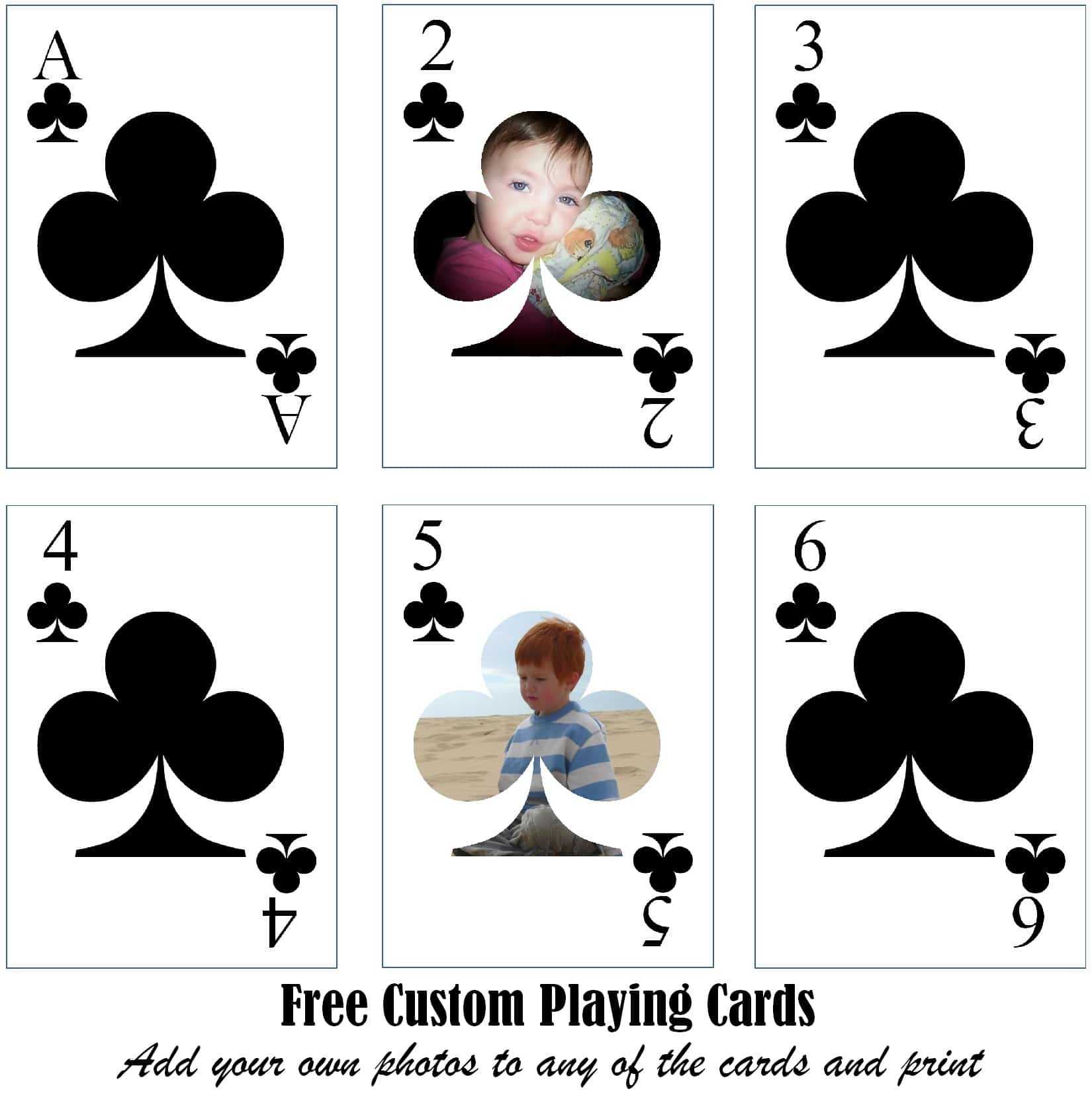 Free Printable Custom Playing Cards | Add Your Photo And/or Text Regarding Deck Of Cards Template
