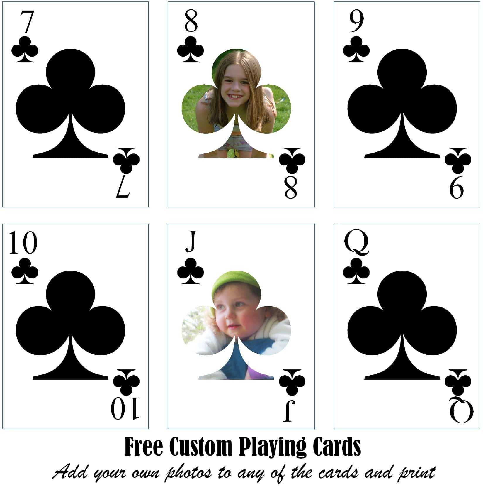 Free Printable Custom Playing Cards | Add Your Photo And/or Text Regarding Playing Card Design Template