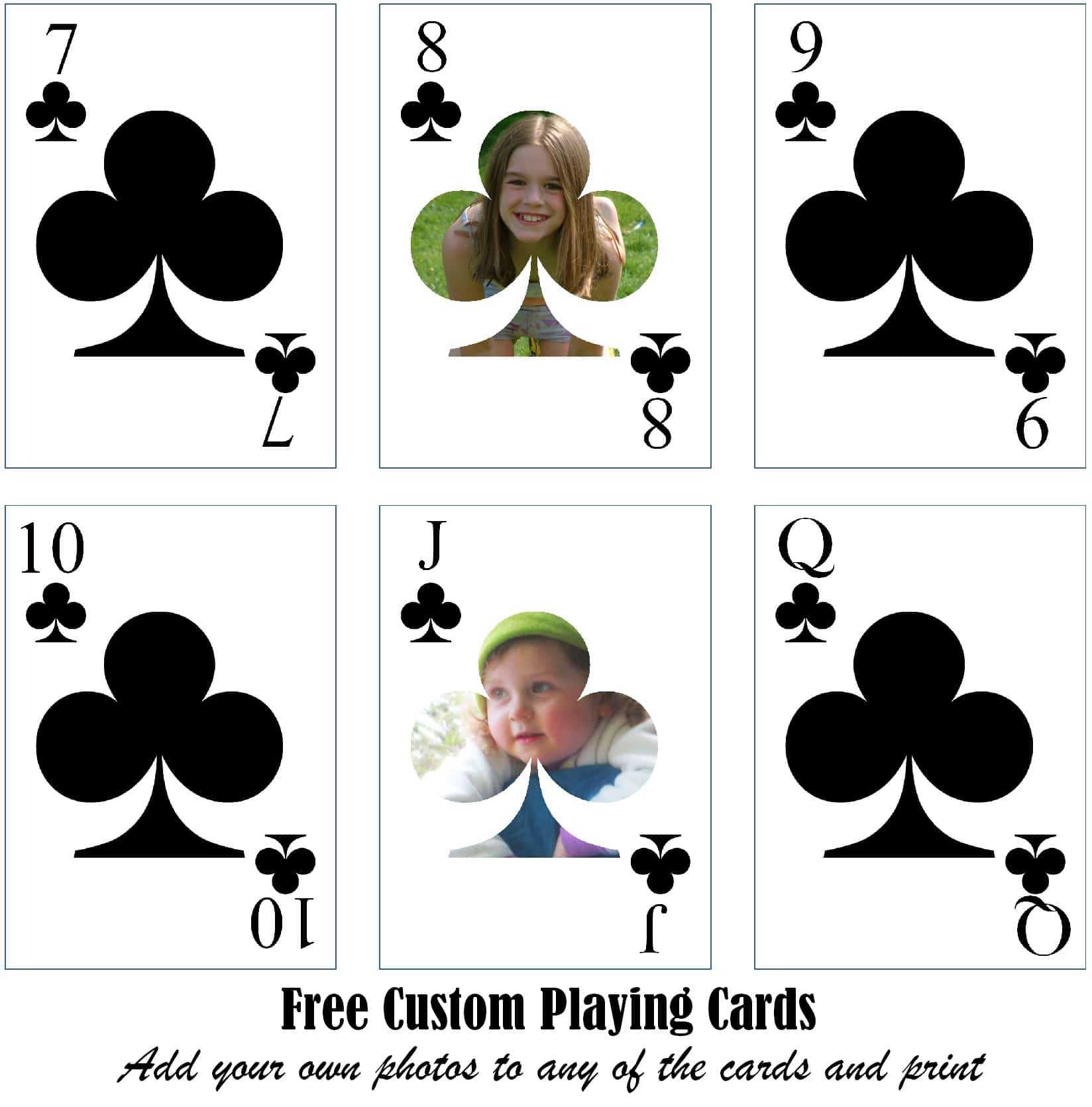 Free Printable Custom Playing Cards | Add Your Photo And/or Text With Regard To Custom Playing Card Template