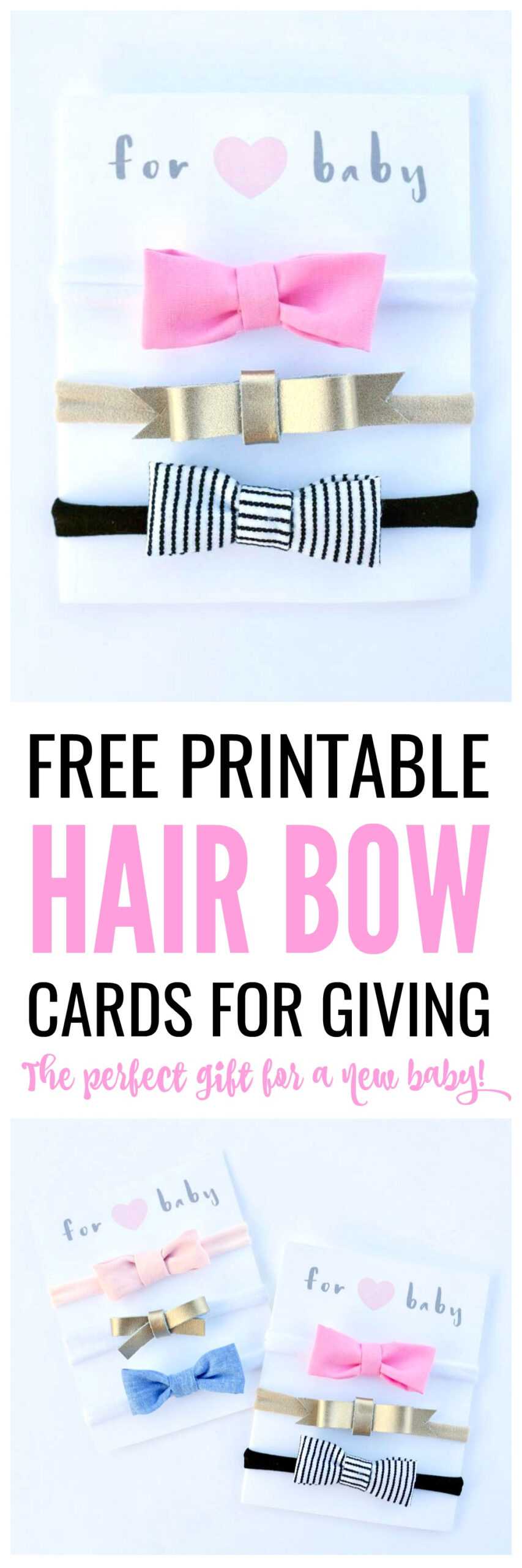 Free Printable Hair Bow Cards For Diy Hair Bows And With Headband Card Template