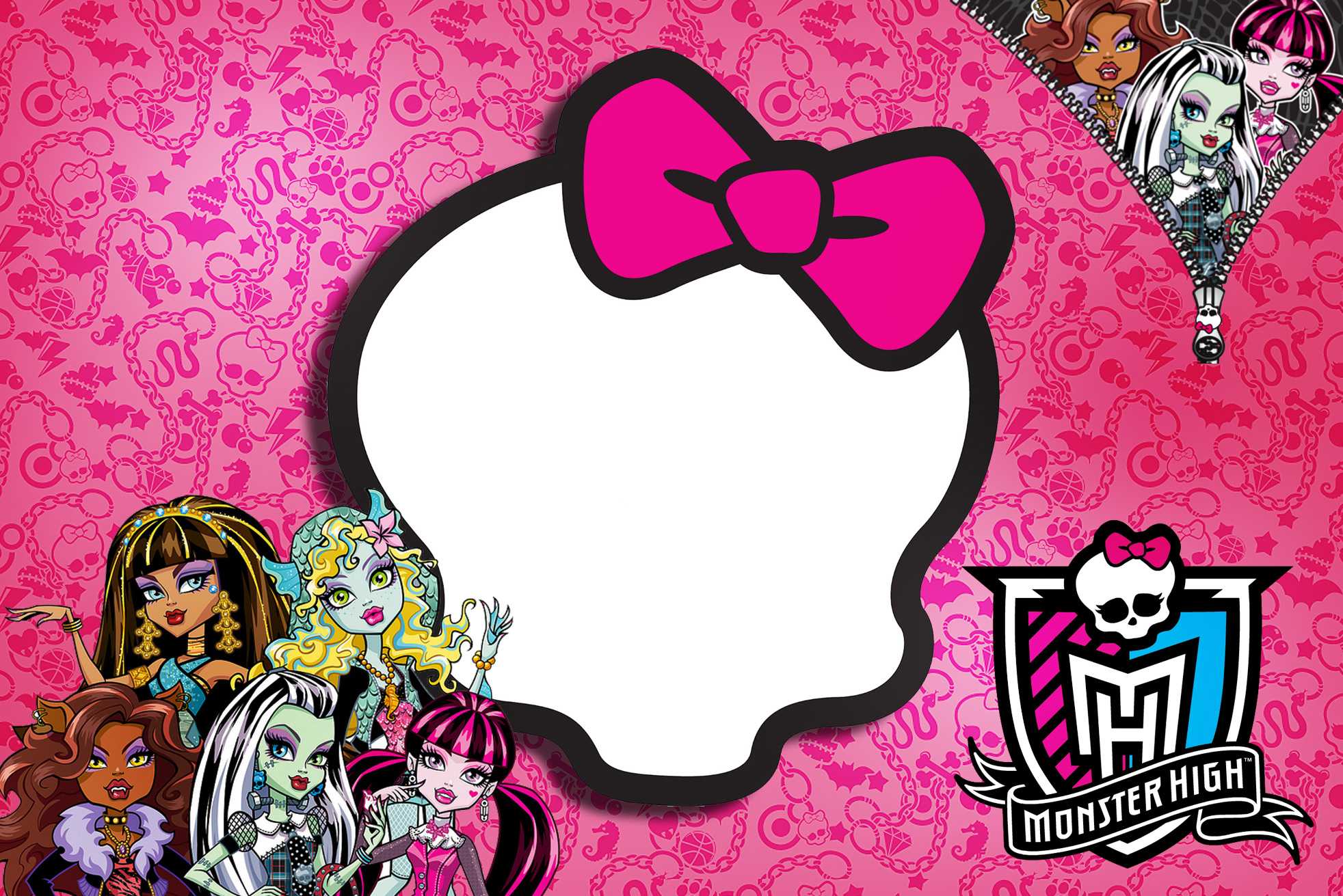 Free Printable Monster High Birthday Invitations Layout Regarding Monster High Birthday Card Template