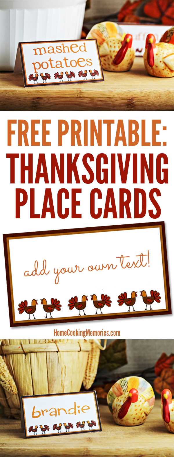 Free Printables: Thanksgiving Place Cards - Home Cooking With Regard To Thanksgiving Place Cards Template