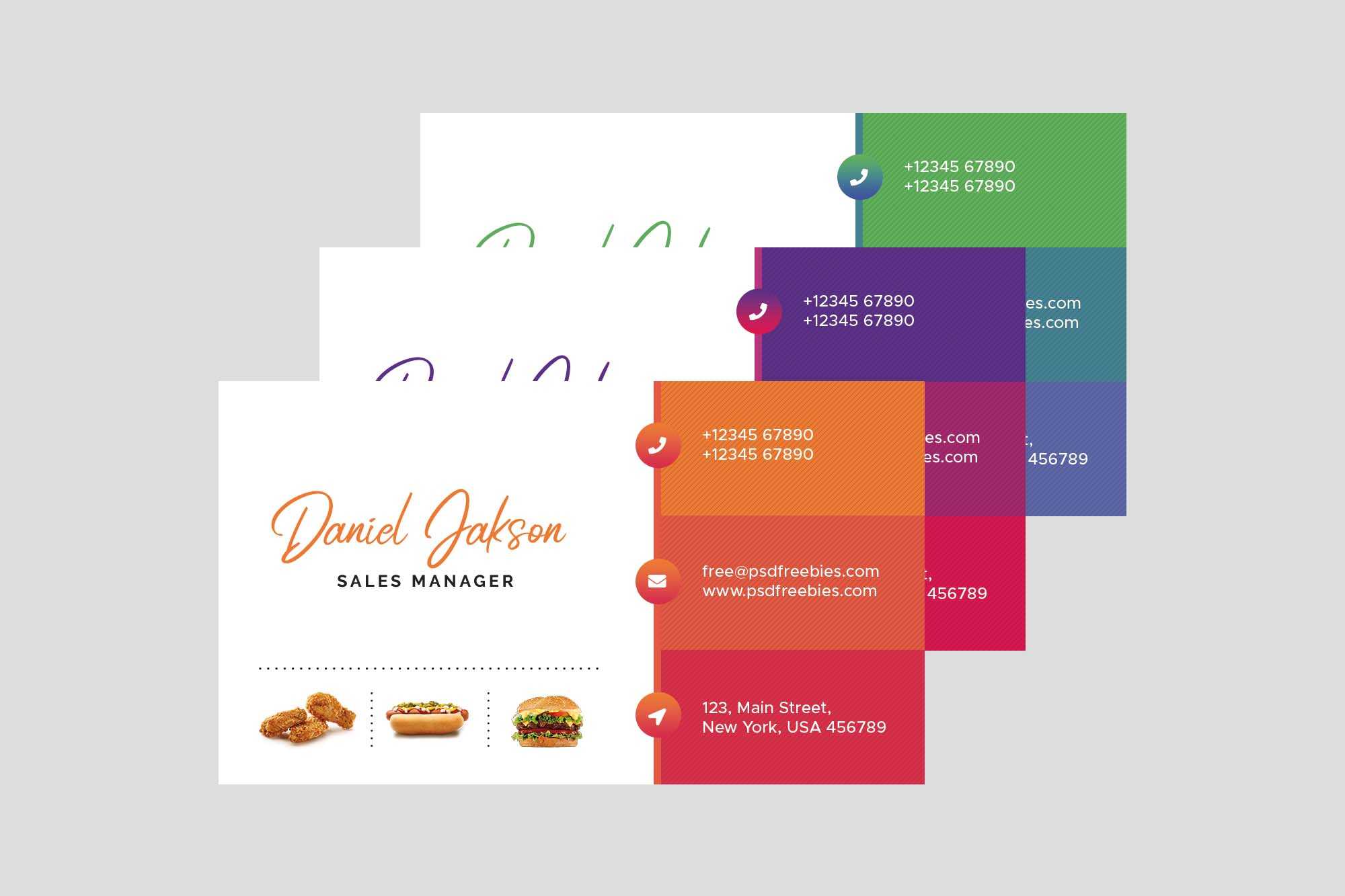 Free Restaurant Business Card Template (Psd) Pertaining To Restaurant Business Cards Templates Free