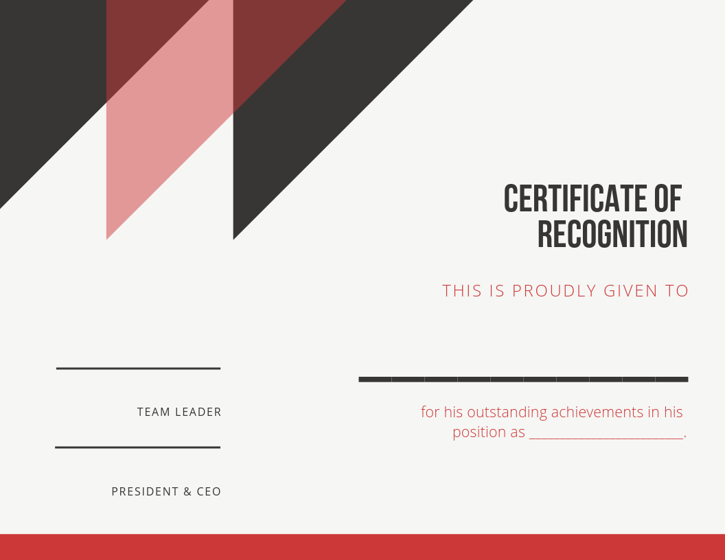 Free Sample Certificate Of Recognition Template Within Employee Recognition Certificates Templates Free
