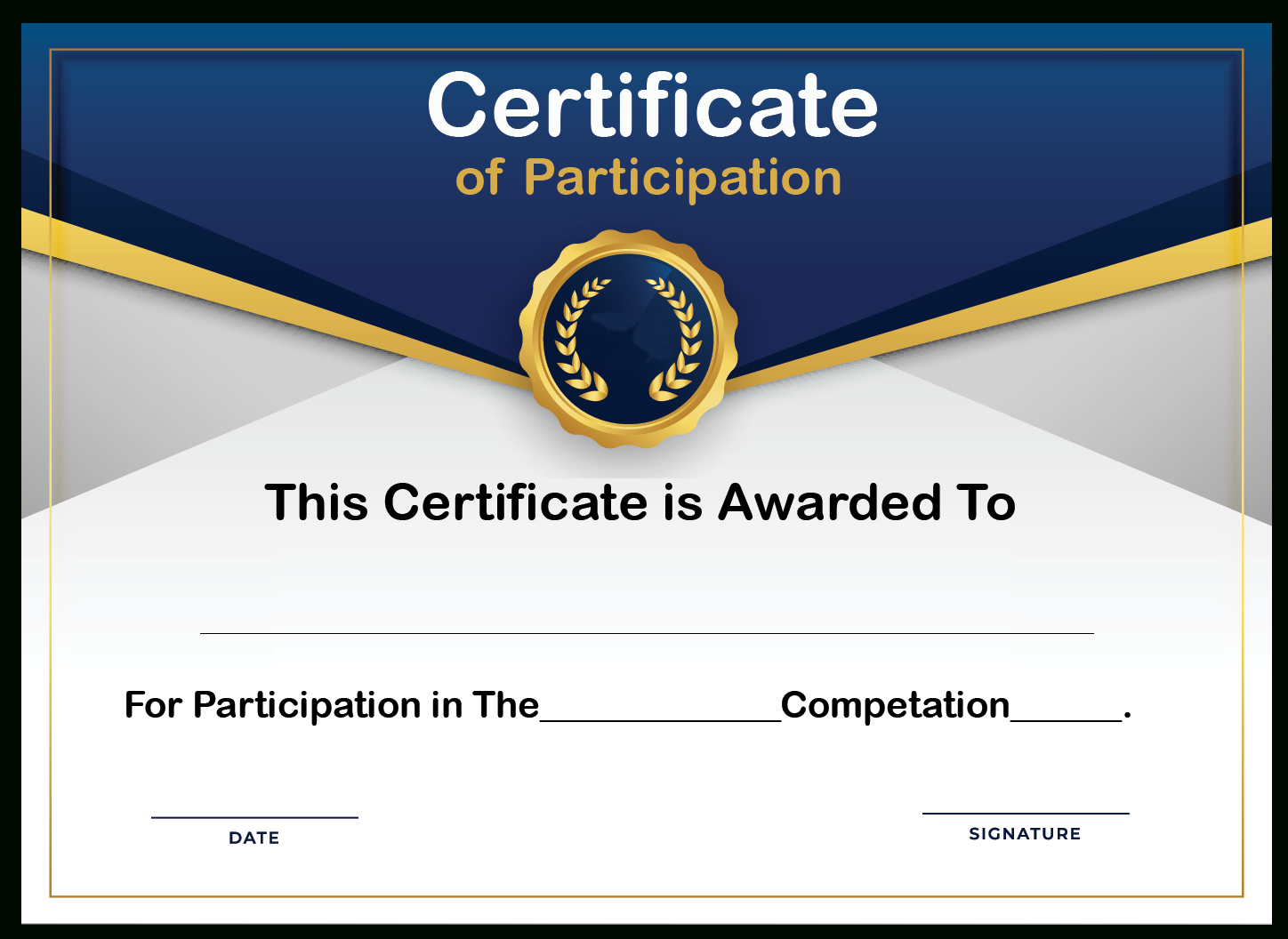 Free Sample Format Of Certificate Of Participation Template Intended For Certificate Of Participation Template Pdf