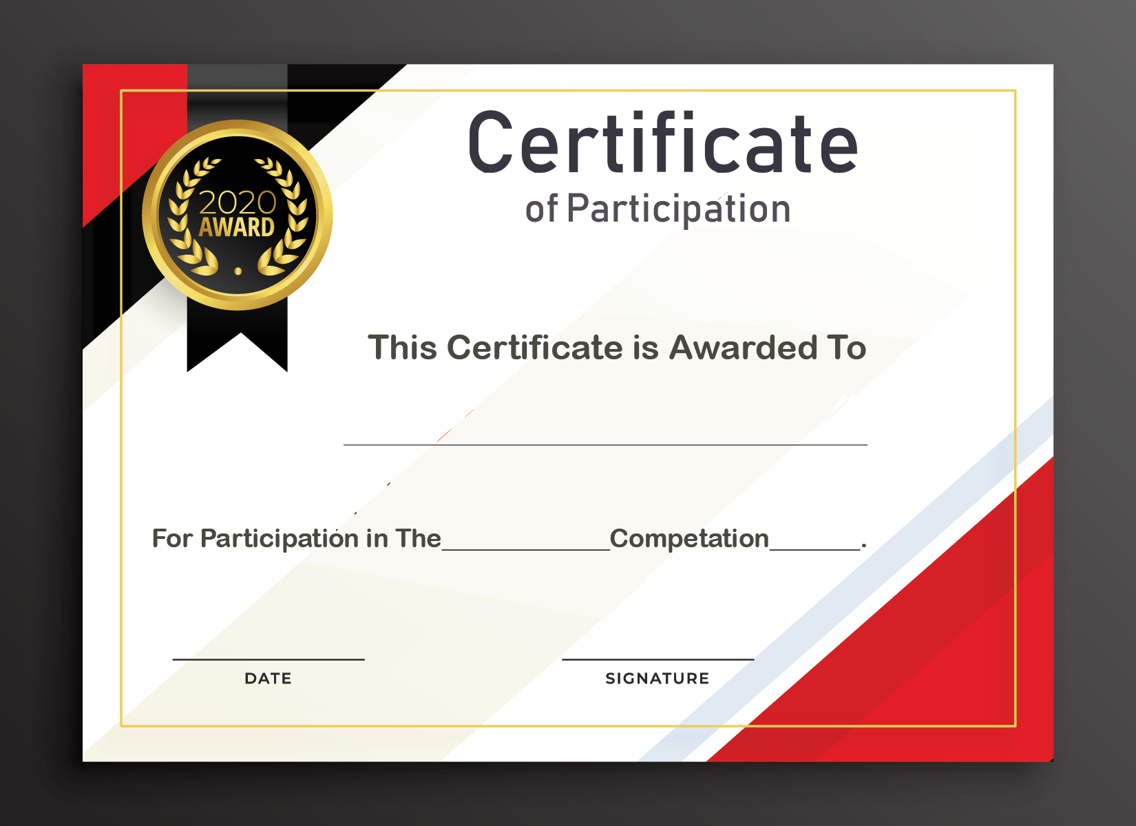 Free Sample Format Of Certificate Of Participation Template Pertaining To Free Templates For Certificates Of Participation