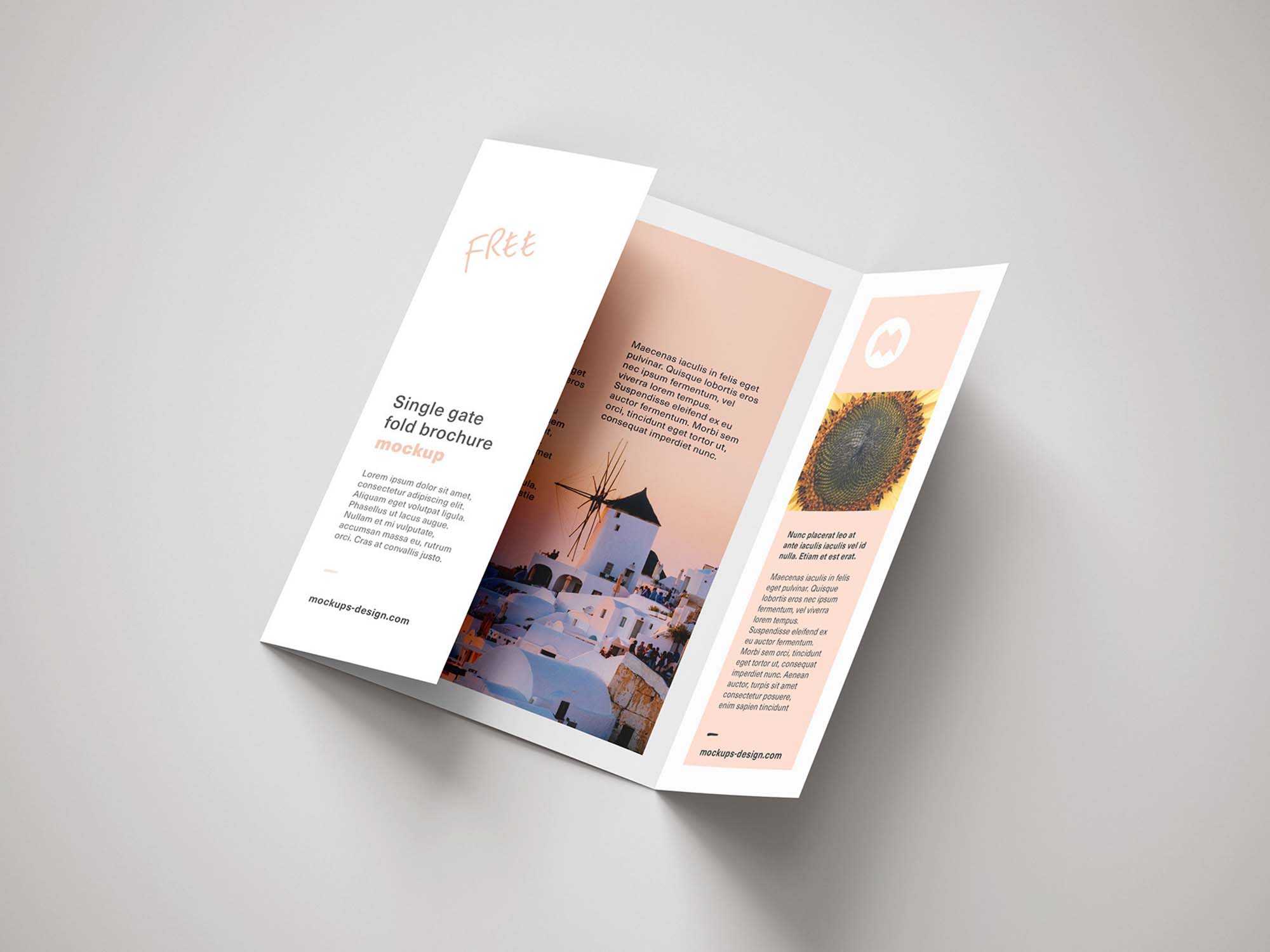 Free Single Gatefold Brochure Mockup (Psd) Intended For Gate Fold Brochure Template