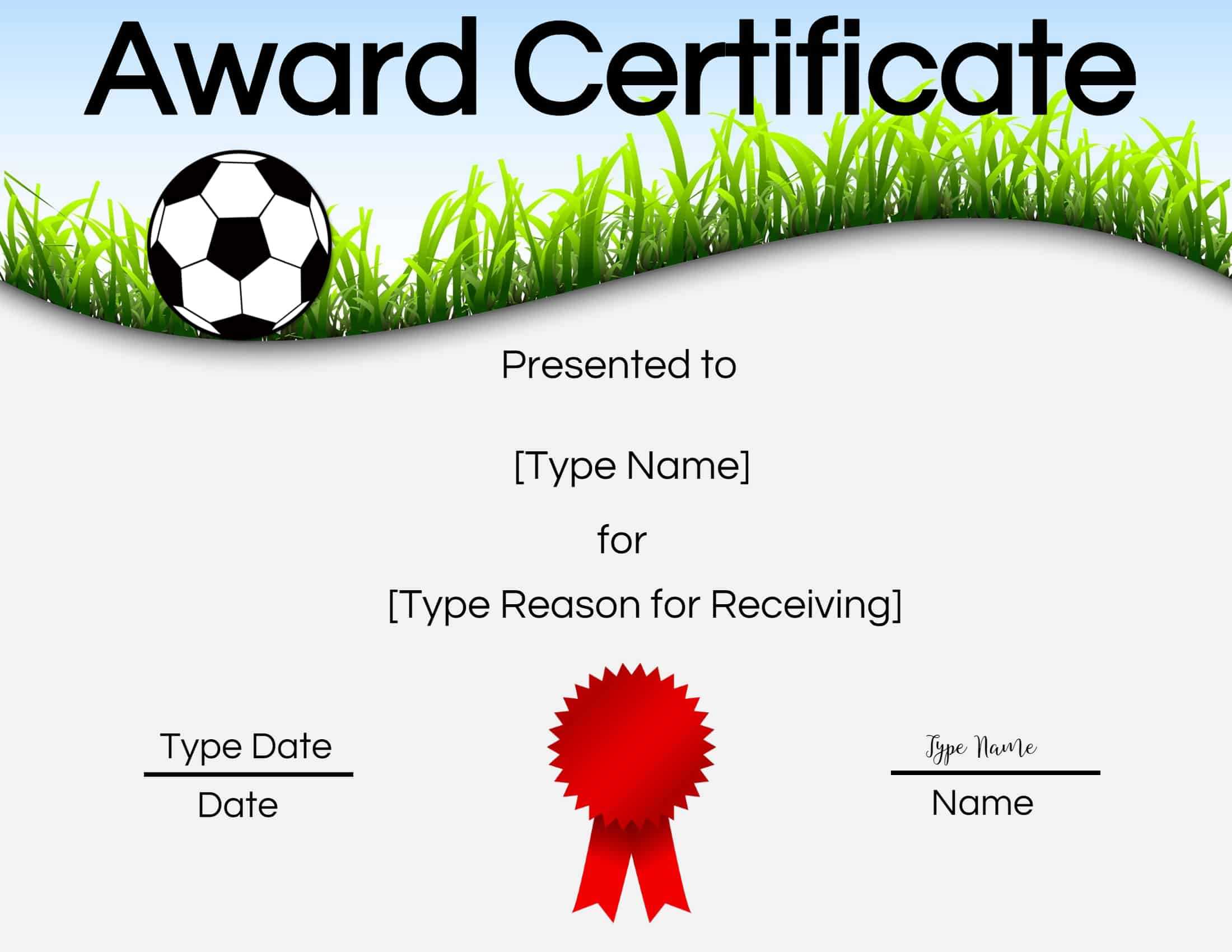 Free Soccer Certificate Maker | Edit Online And Print At Home Inside Soccer Award Certificate Template