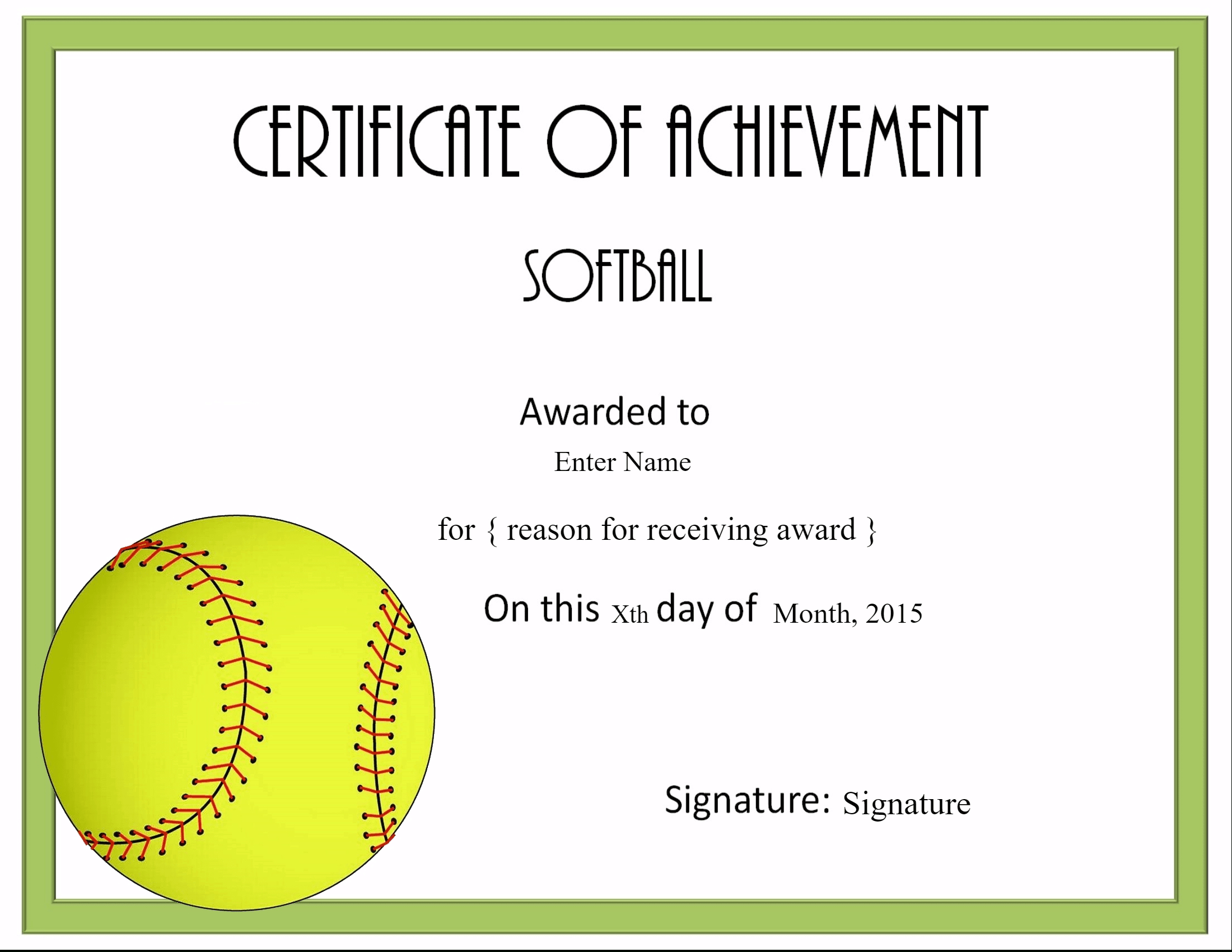 Free Softball Certificate Templates - Customize Online With Regard To Softball Award Certificate Template