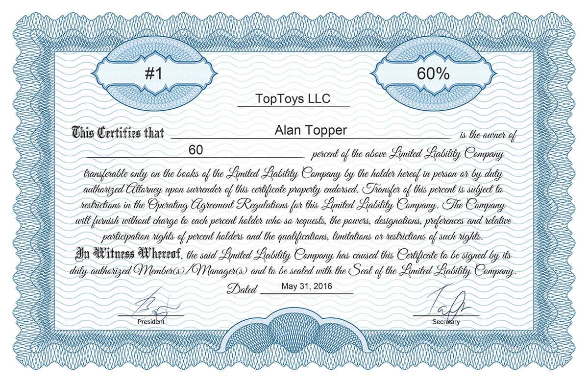 Free Stock Certificate Online Generator Throughout Llc Membership Certificate Template Word